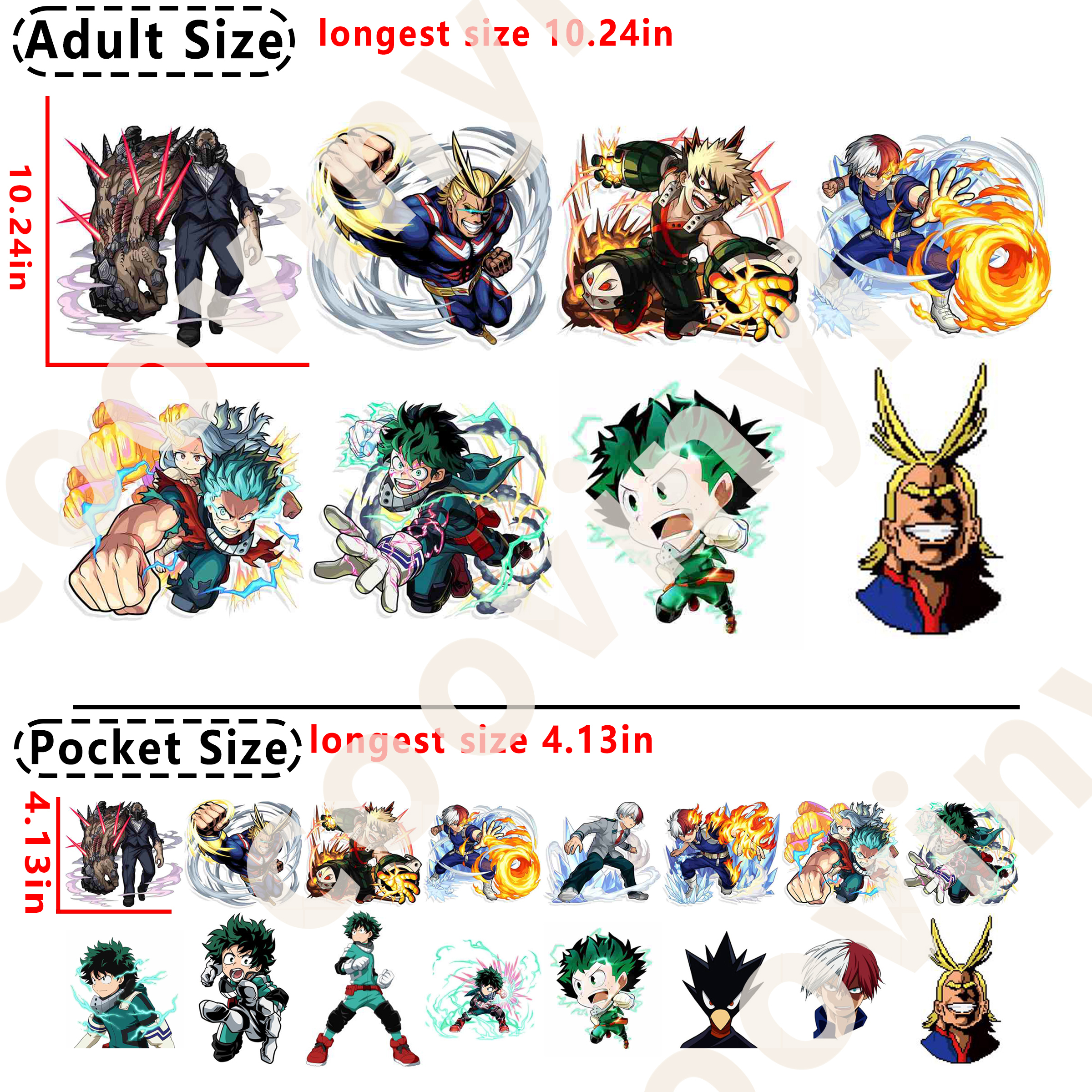 (N41) My Hero Academia DTF heat transfer vinyl for T-shirt hoodies
