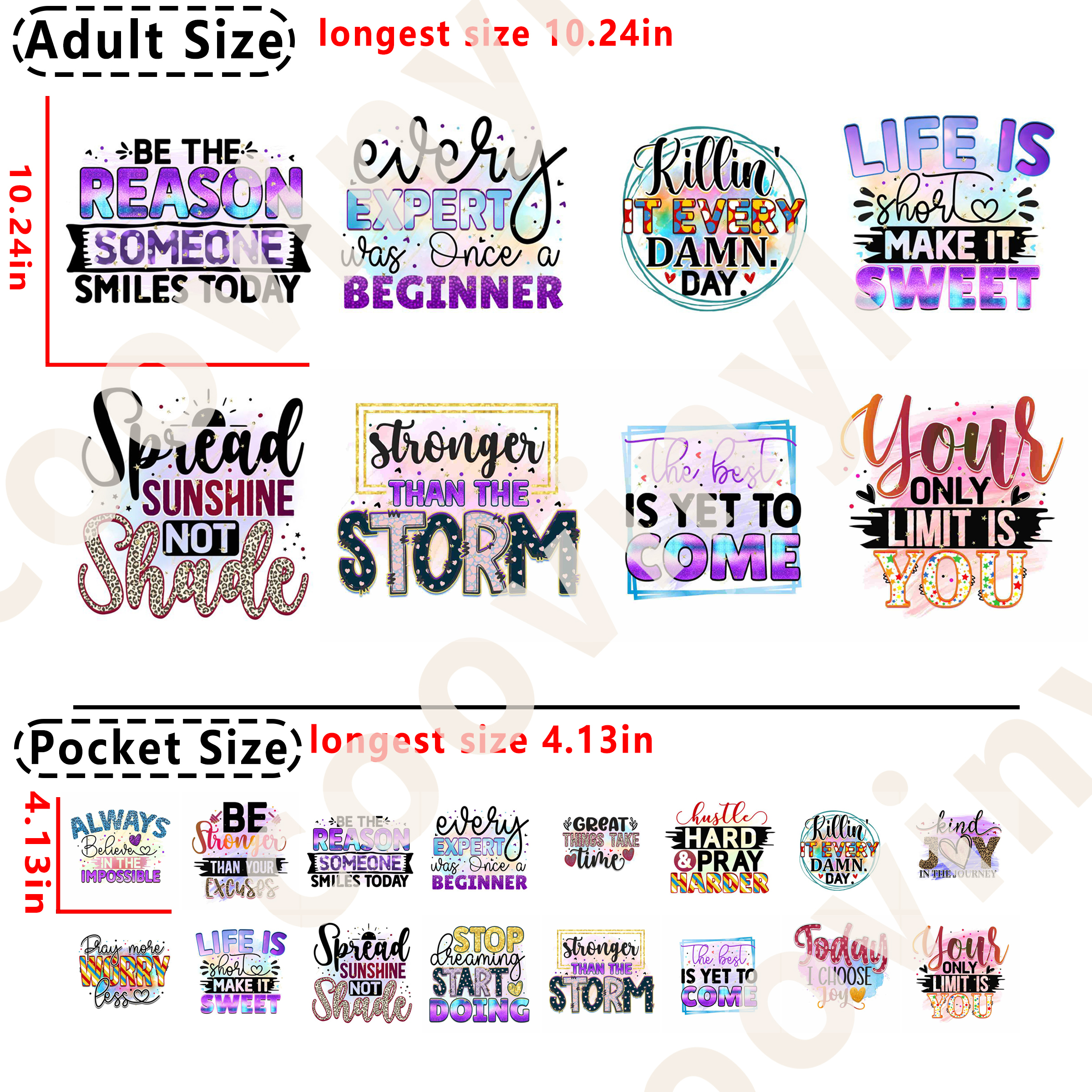 Inspirationl Quotes DTF heat transfer vinyl for T-shirt hoodies