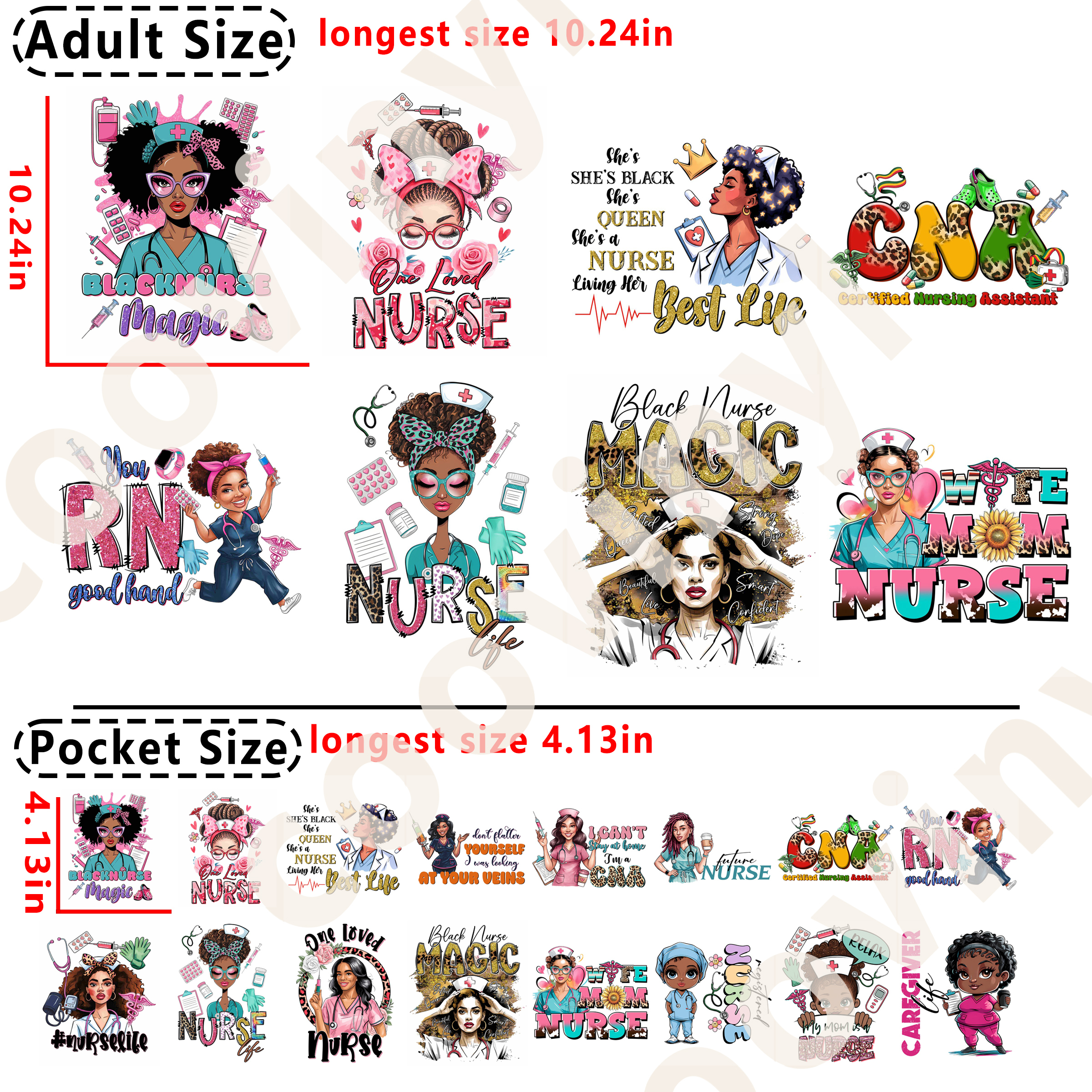 Nurse DTF heat transfer vinyl for T-shirt hoodies