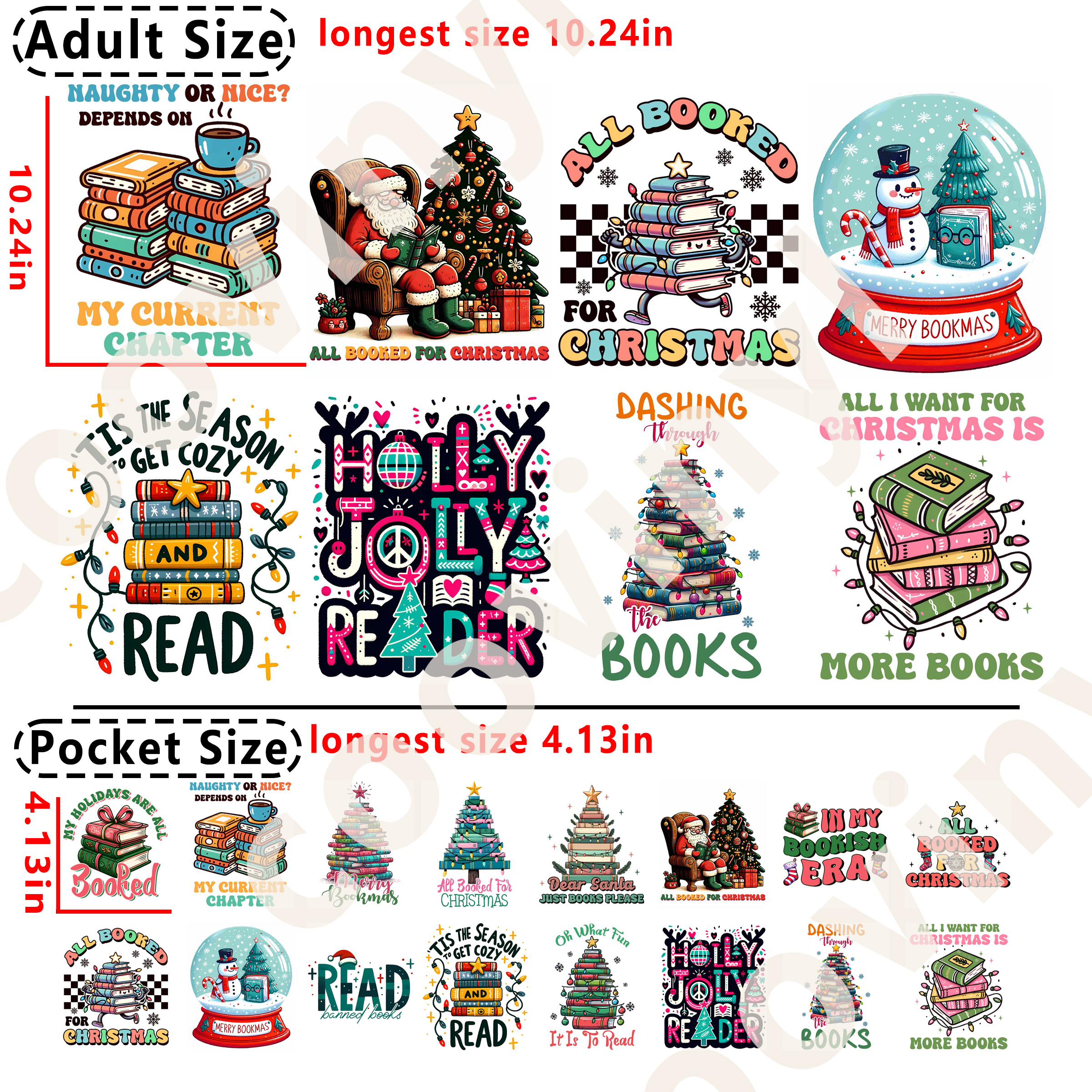 Christmas Book DTF heat transfer vinyl for T-shirt hoodies