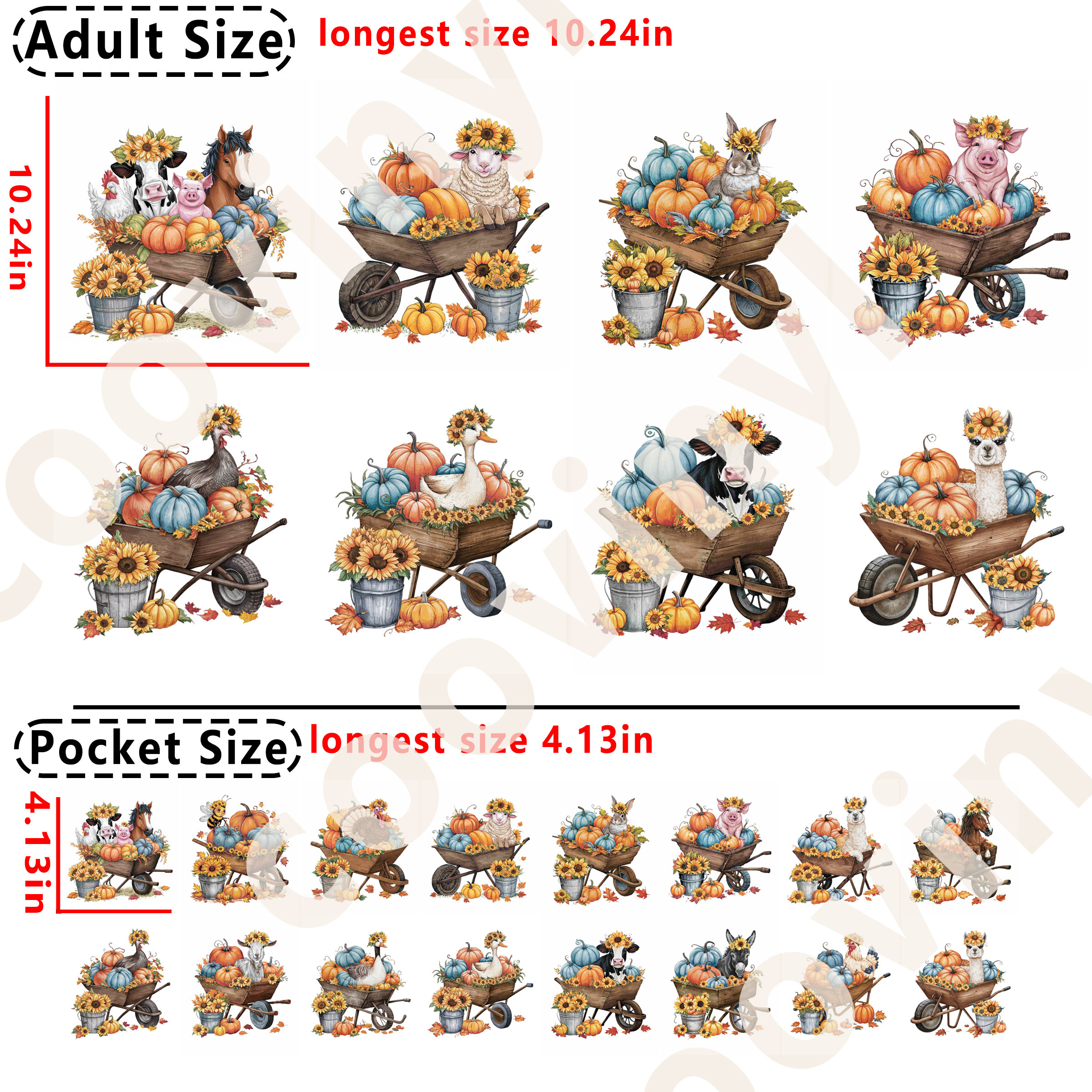Fall Animal DTF heat transfer vinyl for T-shirt hoodies