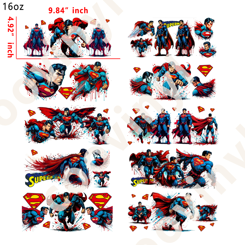 20 PCS DC Hero wraps 16OZ tumbler water proof