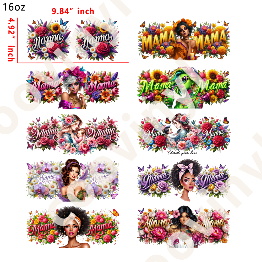 10 PCS MAMA cup wraps 16OZ tumbler water proof