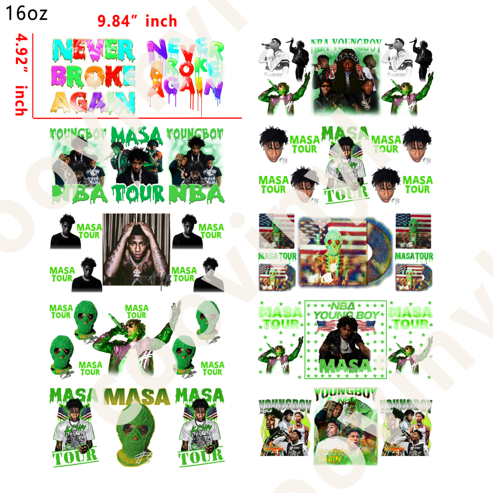 20 PCS Masa wraps 16OZ tumbler water proof