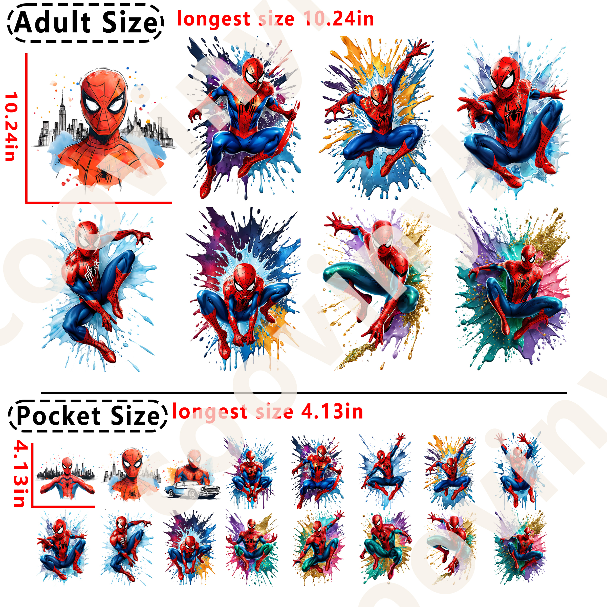 Spider-Man DTF heat transfer vinyl for T-shirt hoodies