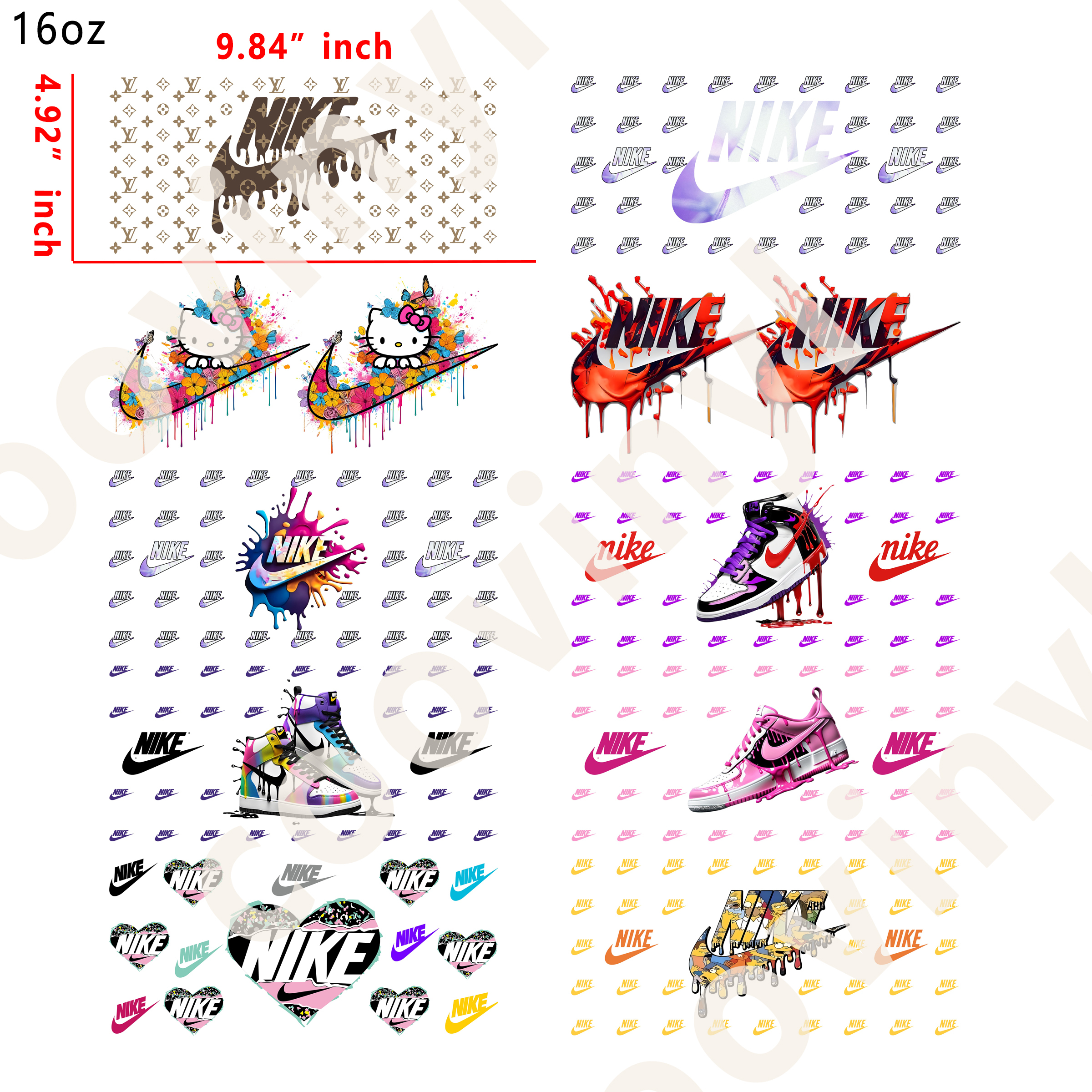 20 PCS Nike Shoes wraps 16OZ tumbler water proof