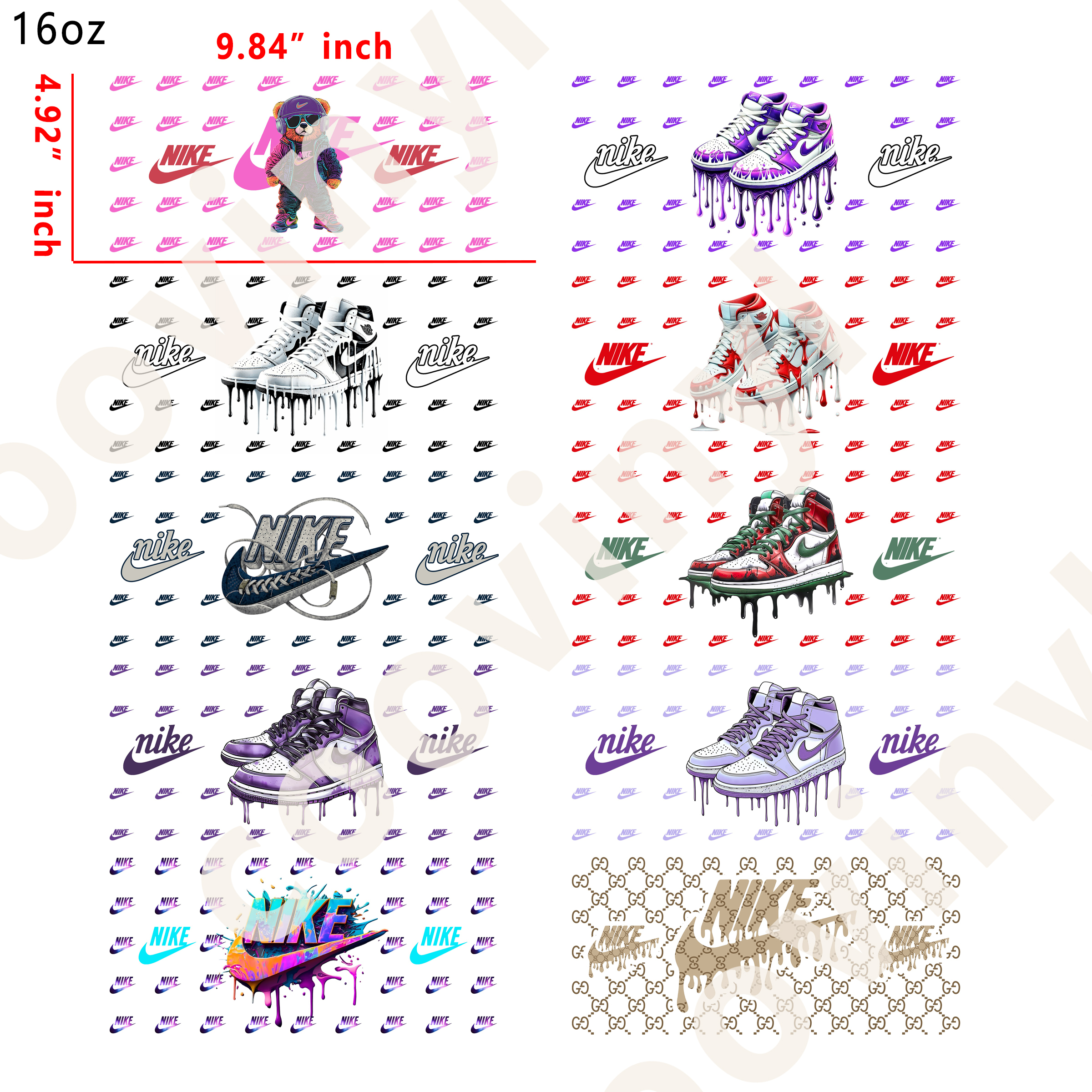 20 PCS Nike Shoes wraps 16OZ tumbler water proof