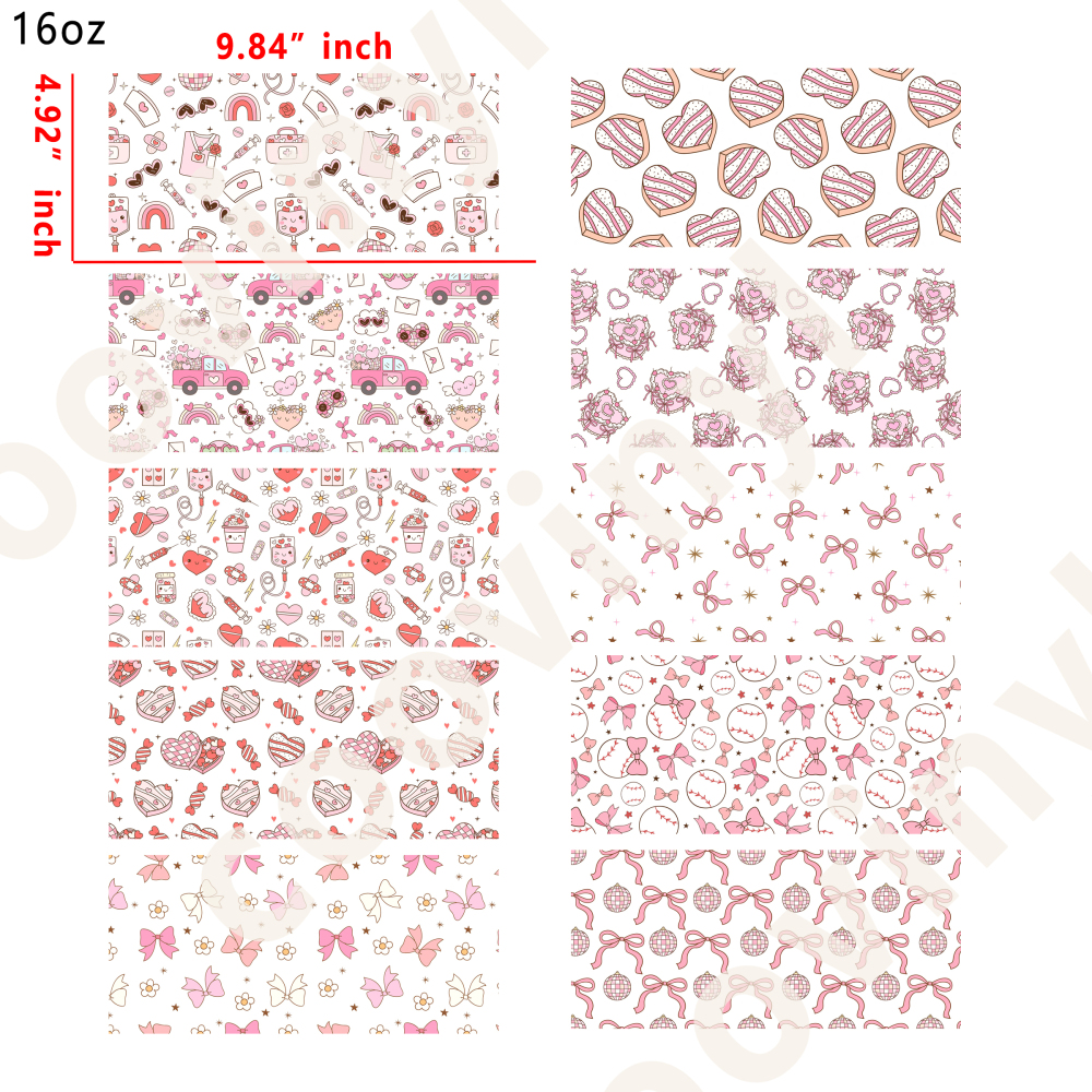 20 PCS Bow cup wraps 16OZ tumbler water proof