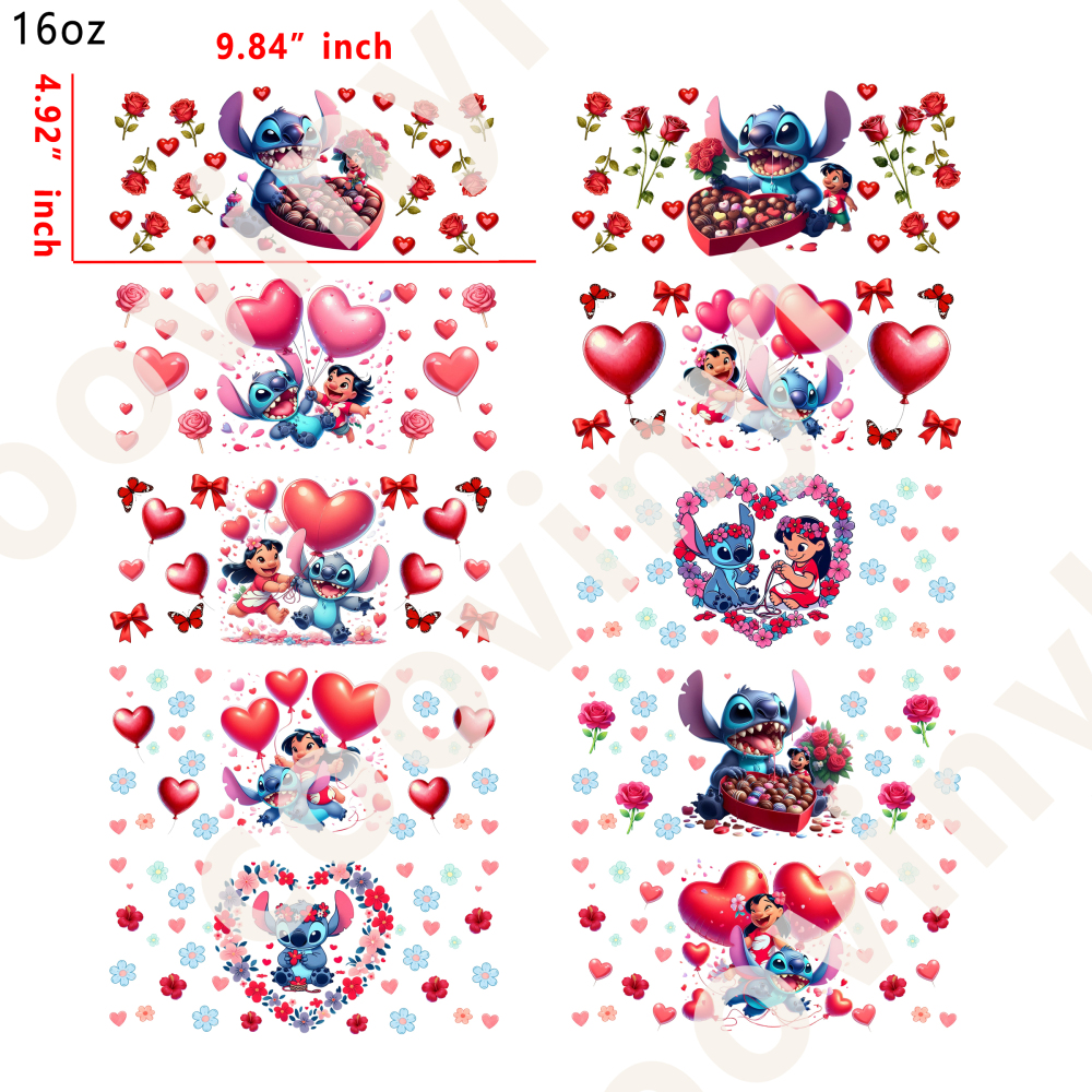 20 PCS Stitch cup wraps 16OZ tumbler water proof