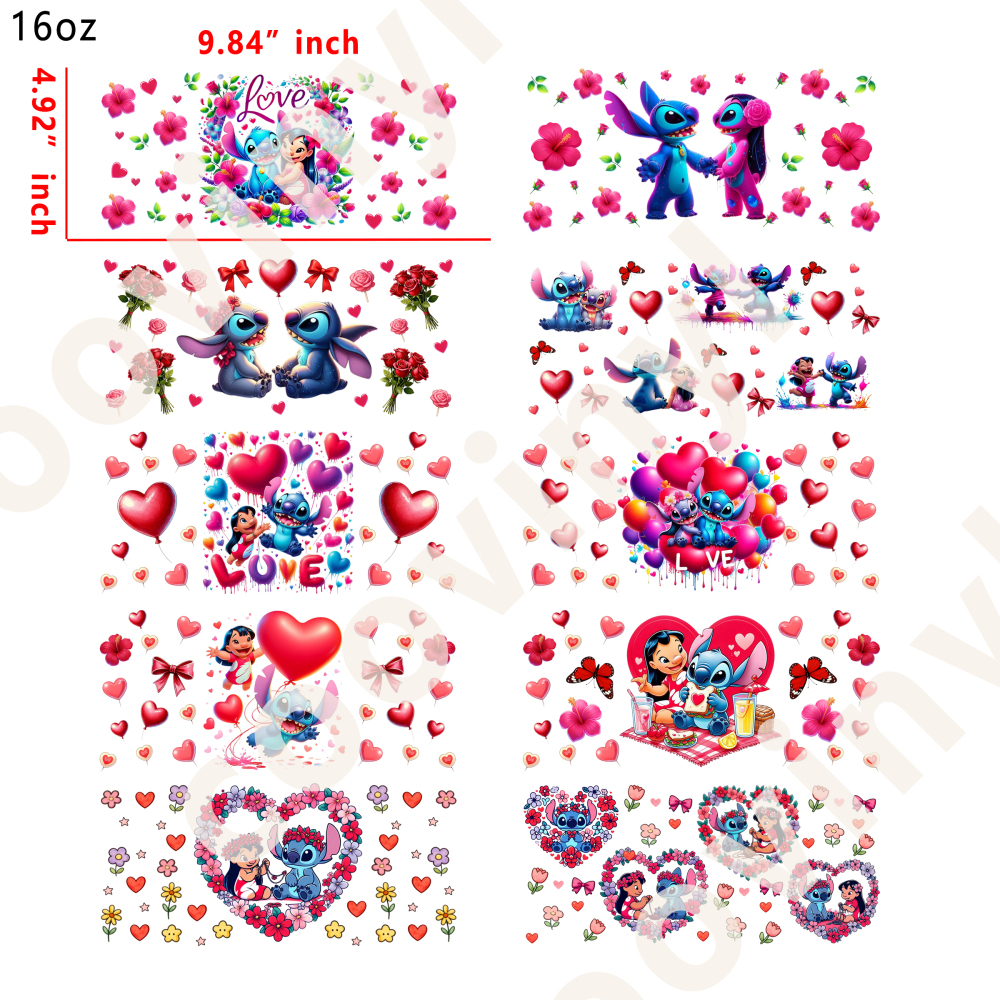 20 PCS Stitch cup wraps 16OZ tumbler water proof