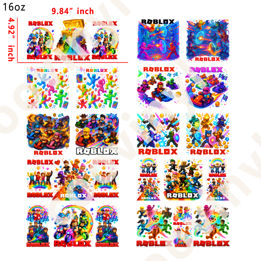 10 PCS Roblox cup wraps 16OZ tumbler water proof