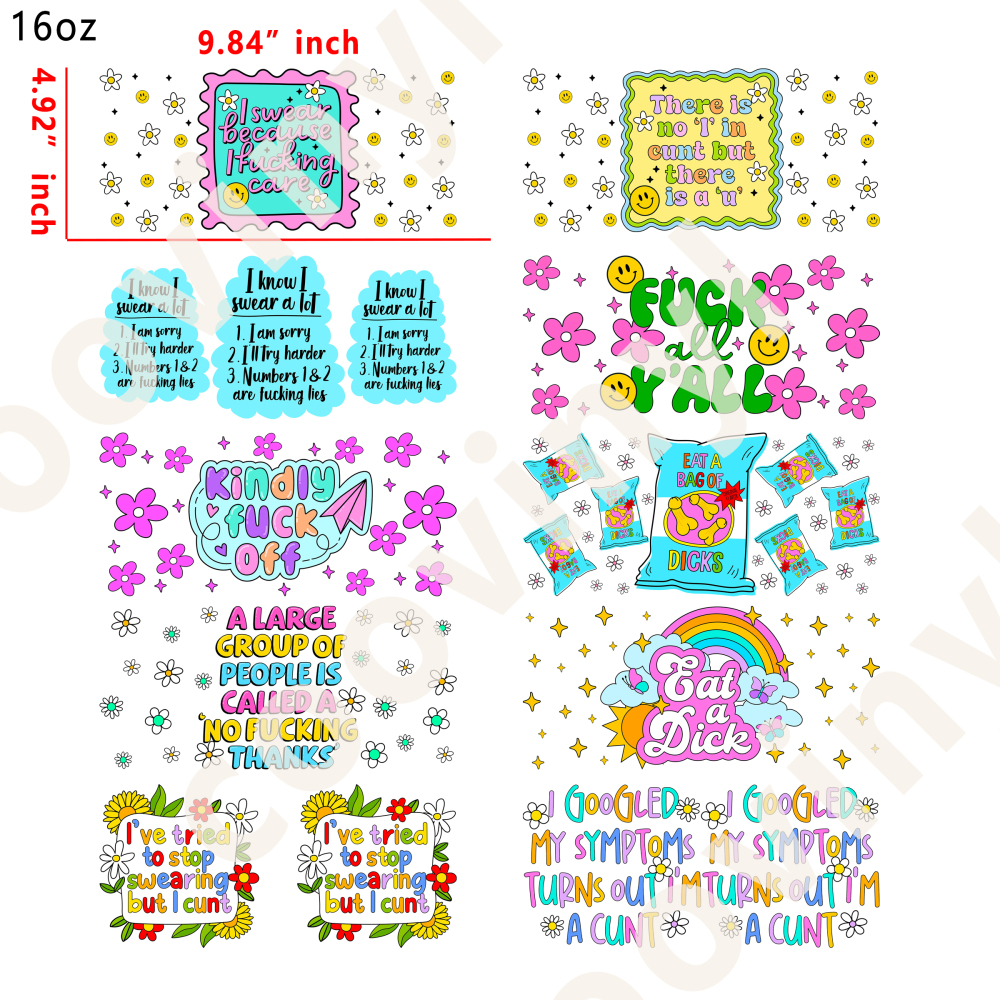 20 PCS sassy wraps 16OZ tumbler water proof