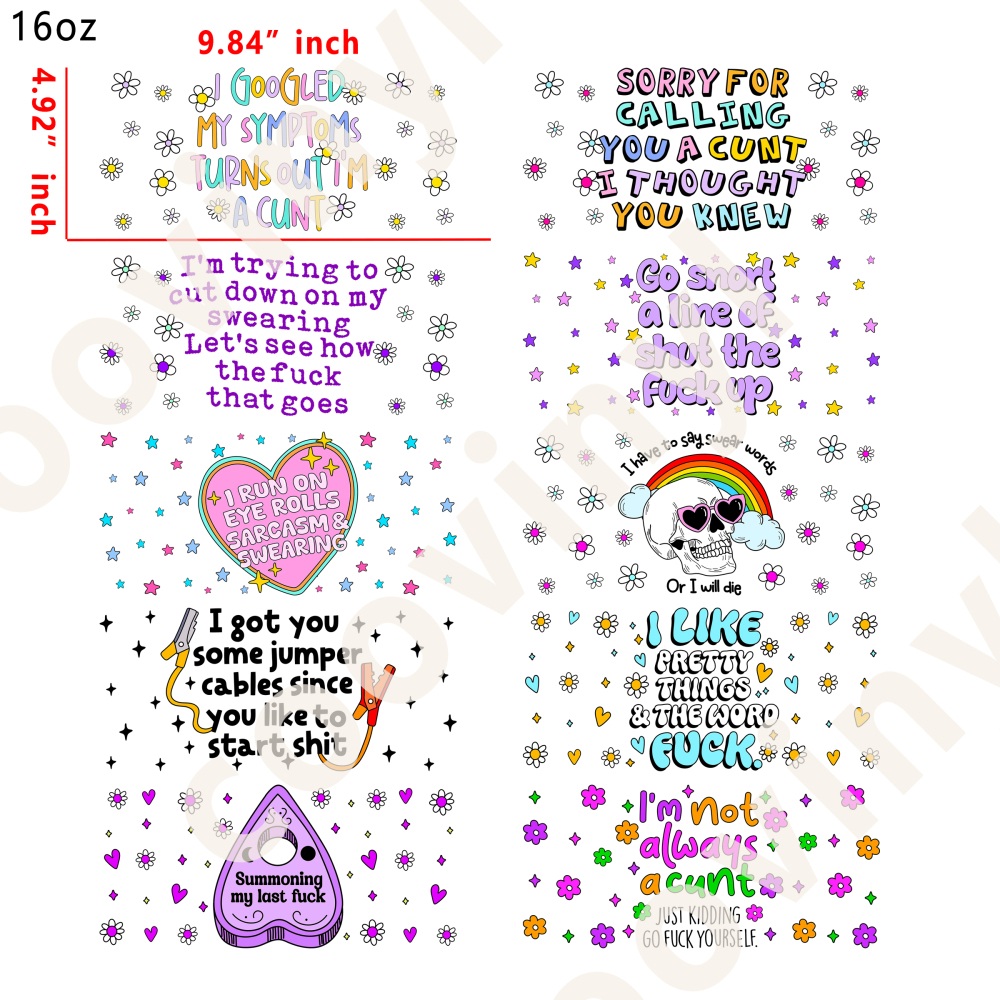 20 PCS sassy wraps 16OZ tumbler water proof