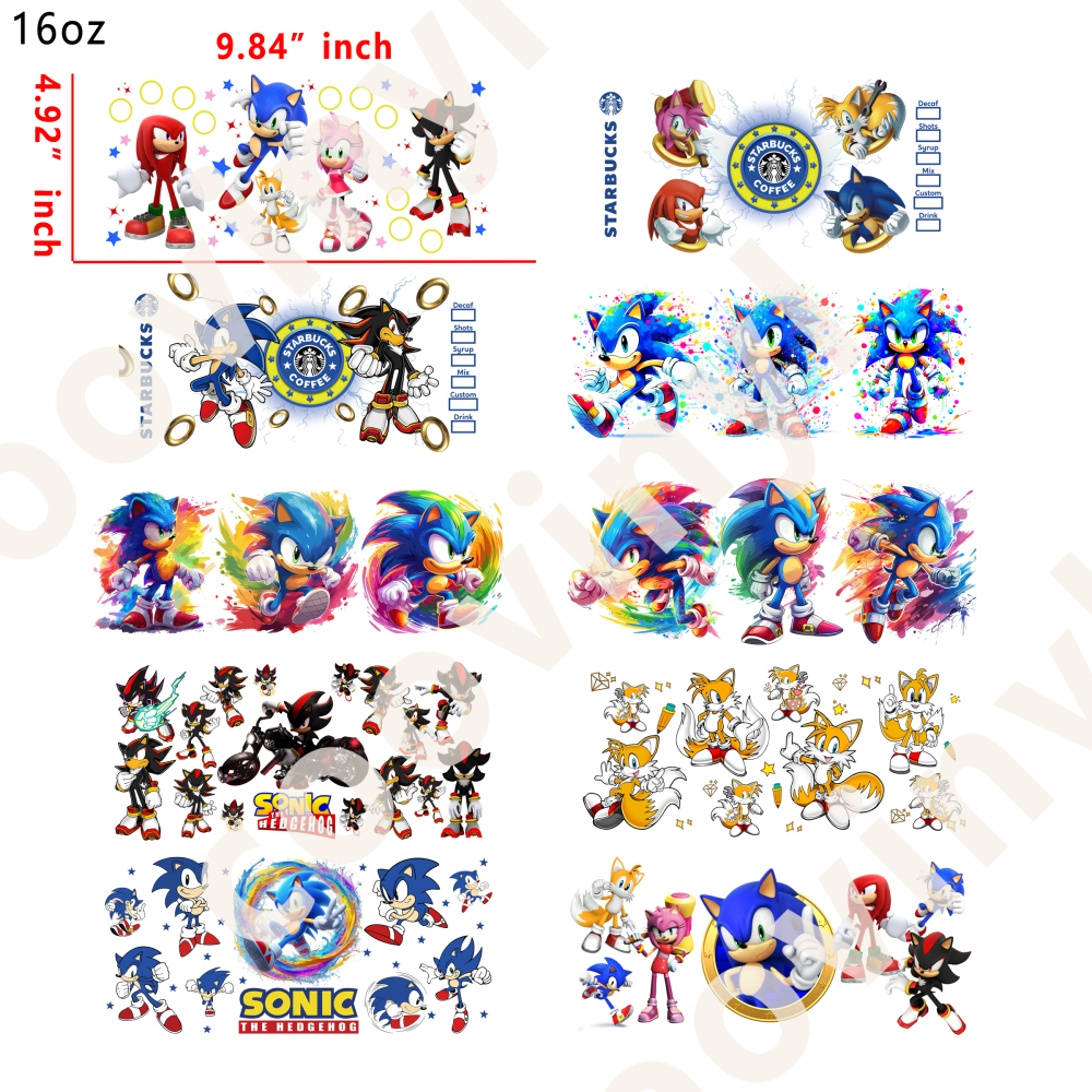 10 PCS sonic cup wraps 16OZ tumbler water proof