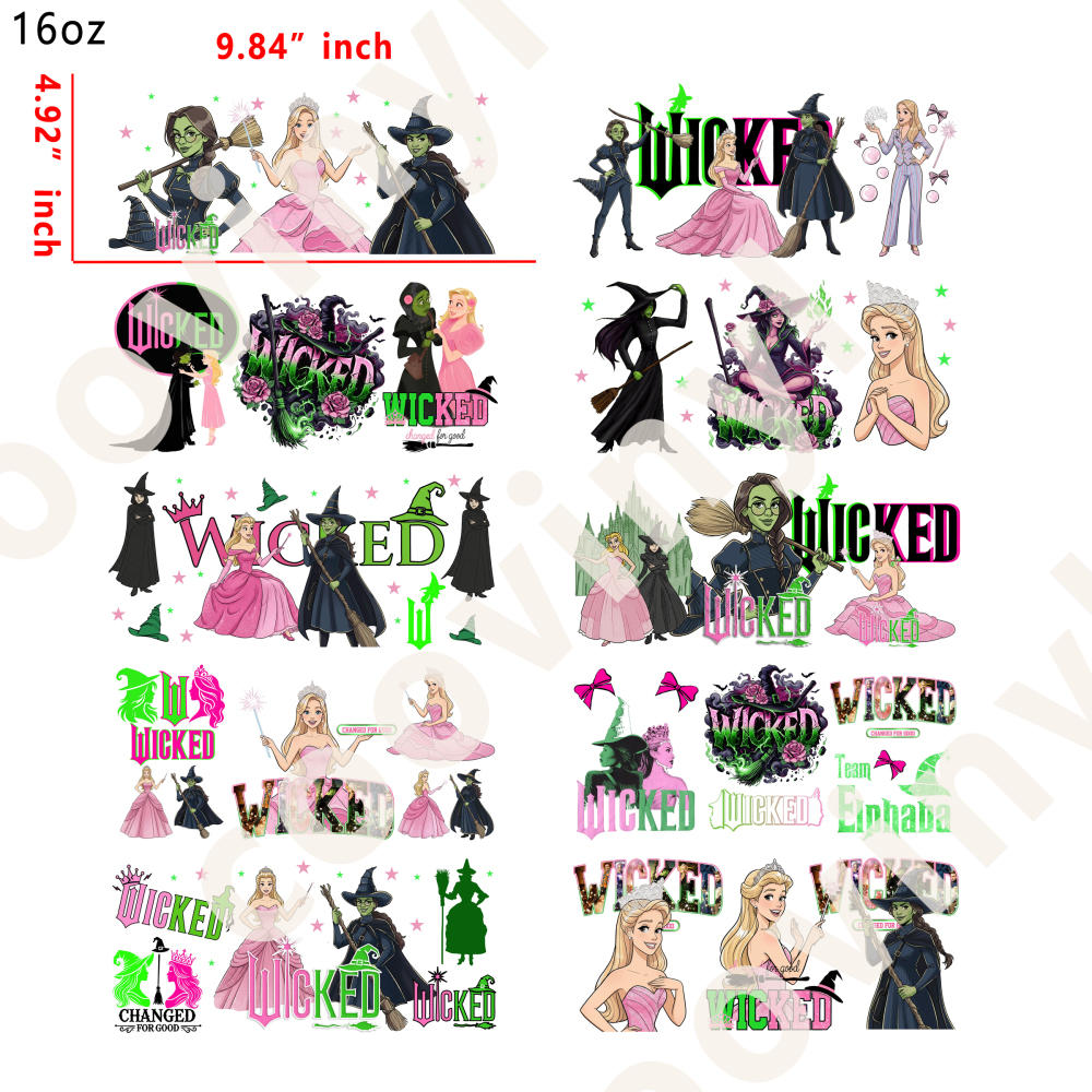 20 PCS Wicked cup wraps 16OZ tumbler water proof