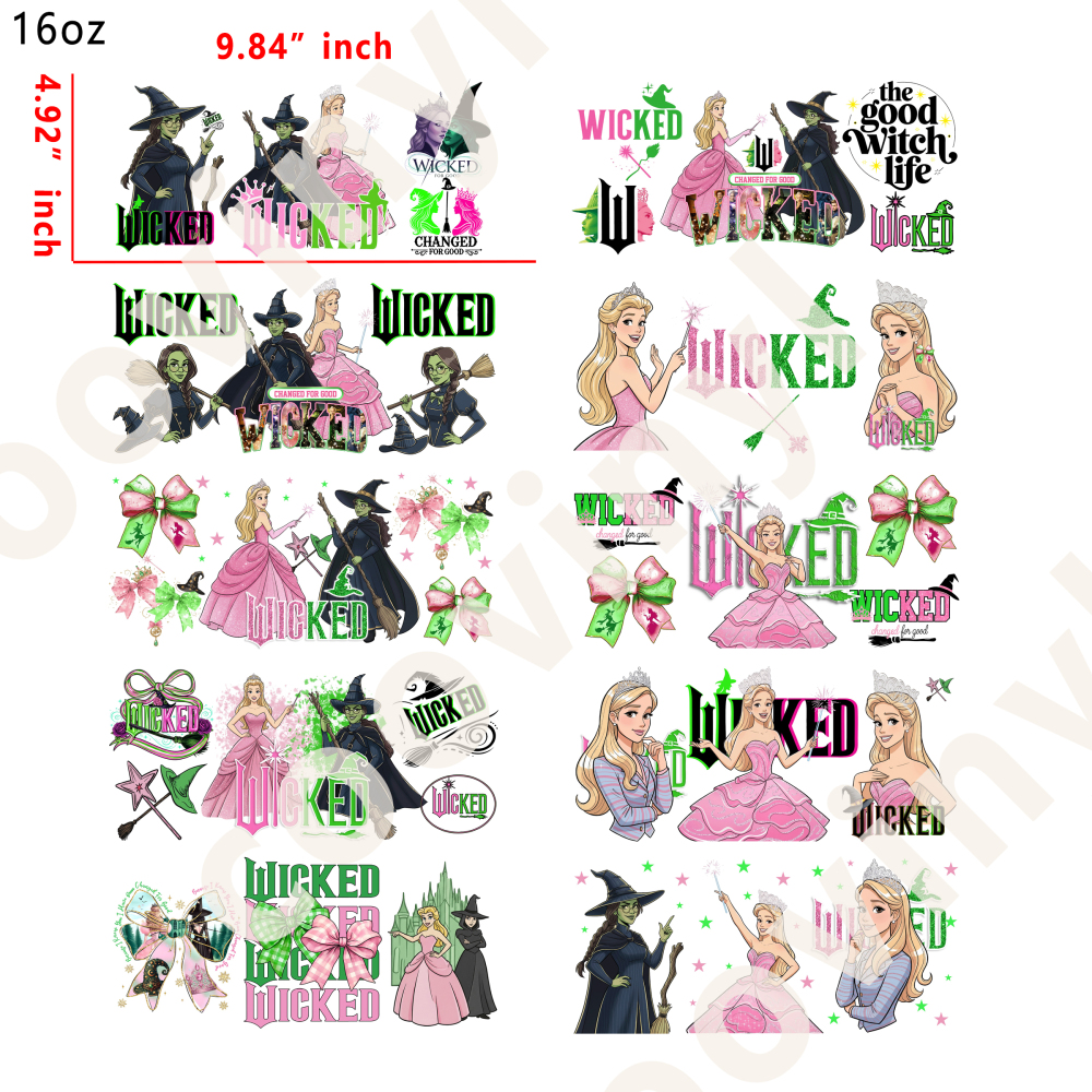 20 PCS Wicked cup wraps 16OZ tumbler water proof