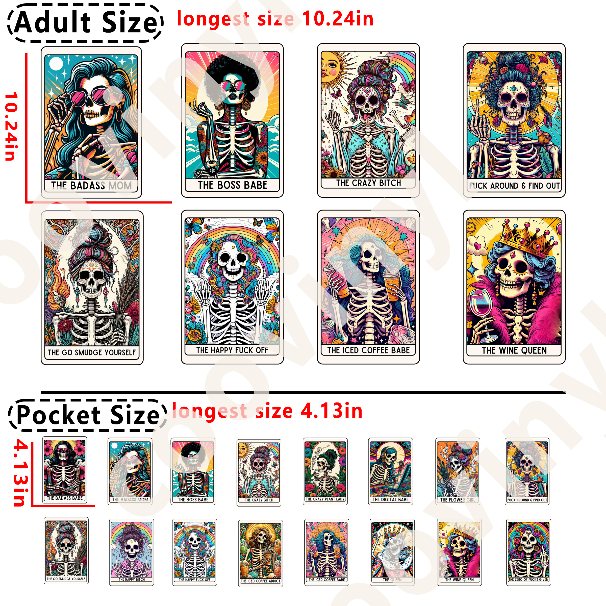 Tarot cards DTF heat transfer vinyl for T-shirt hoodies