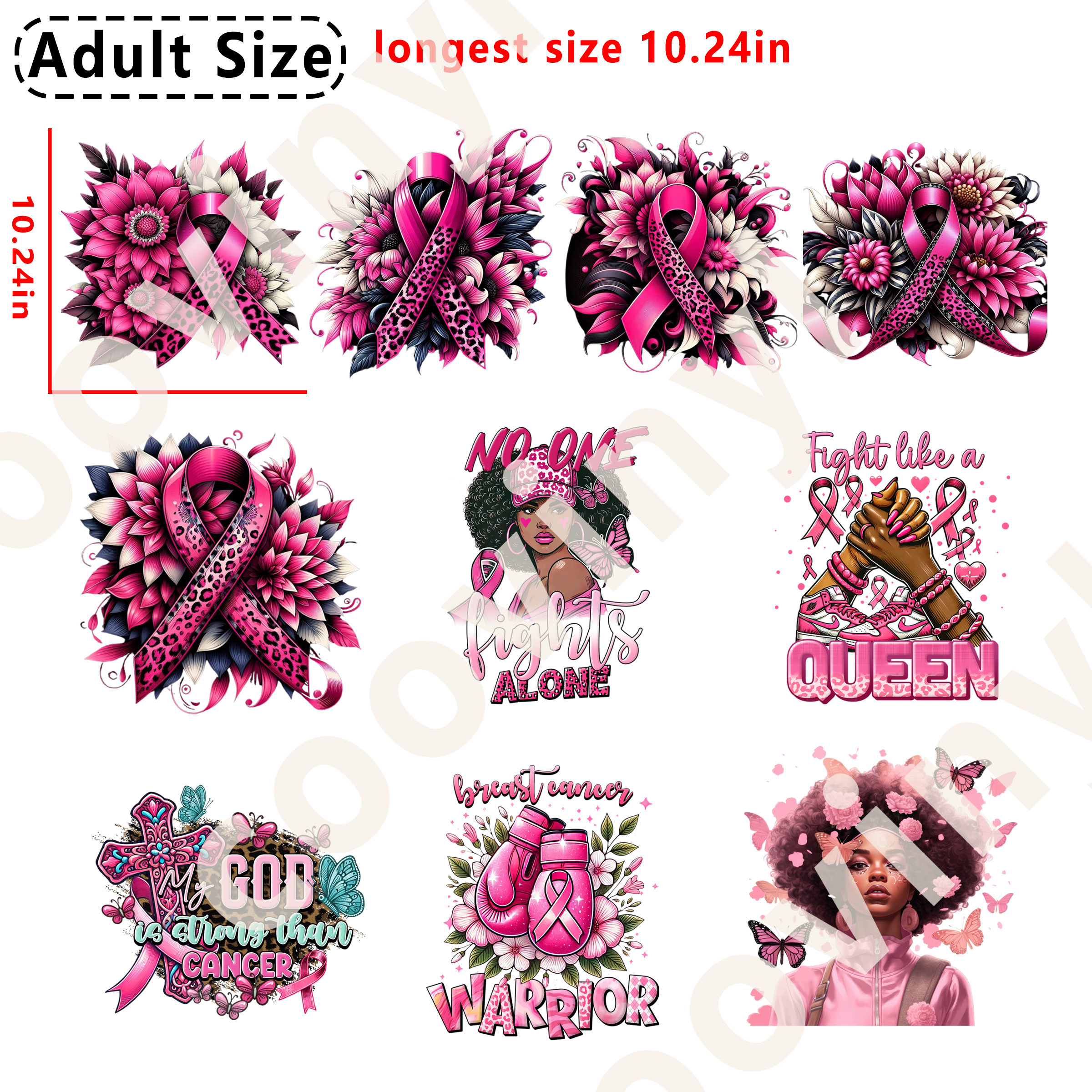 Pink Cancer DTF heat transfer vinyl for T-shirt hoodies
