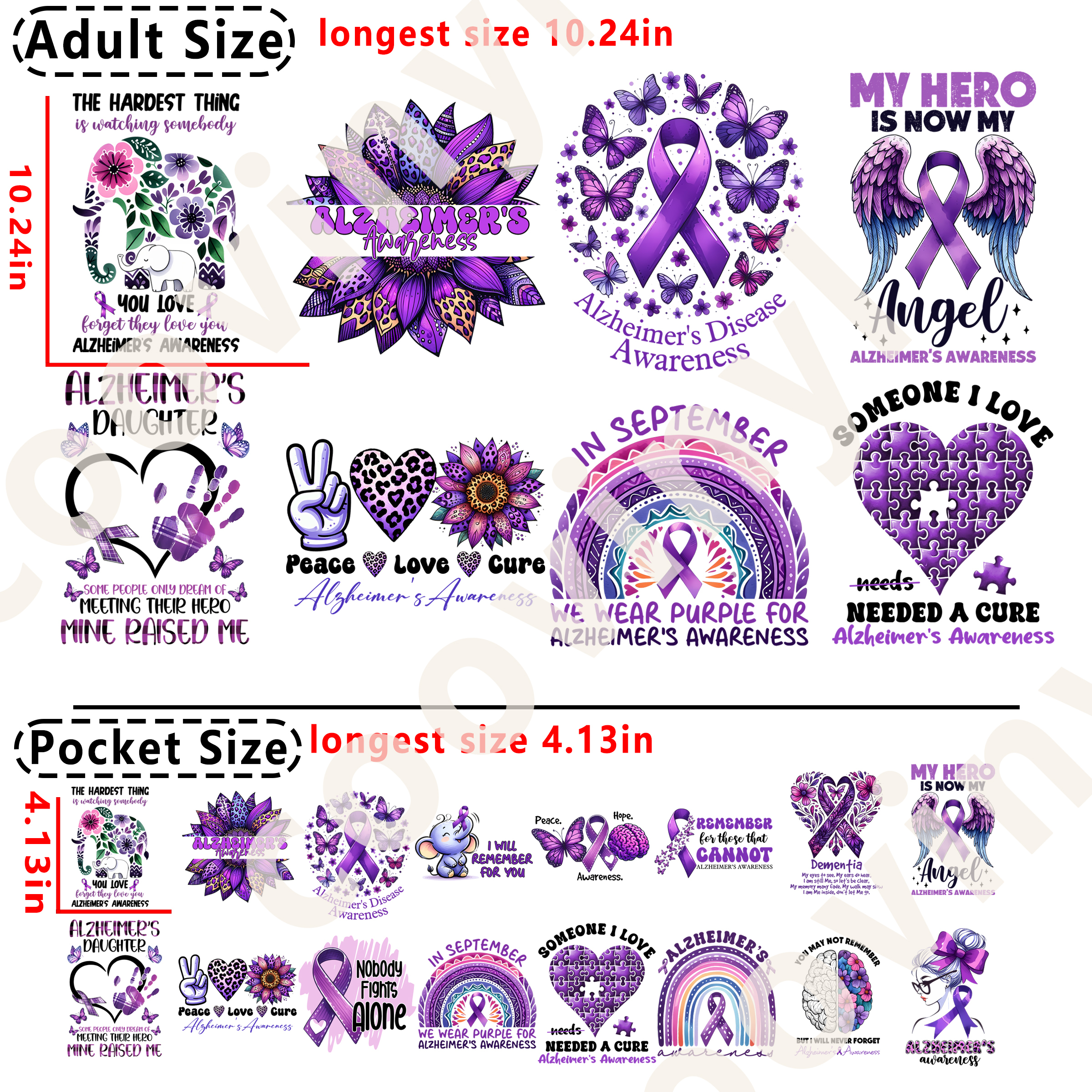Alzheimer DTF heat transfer vinyl for T-shirt hoodies