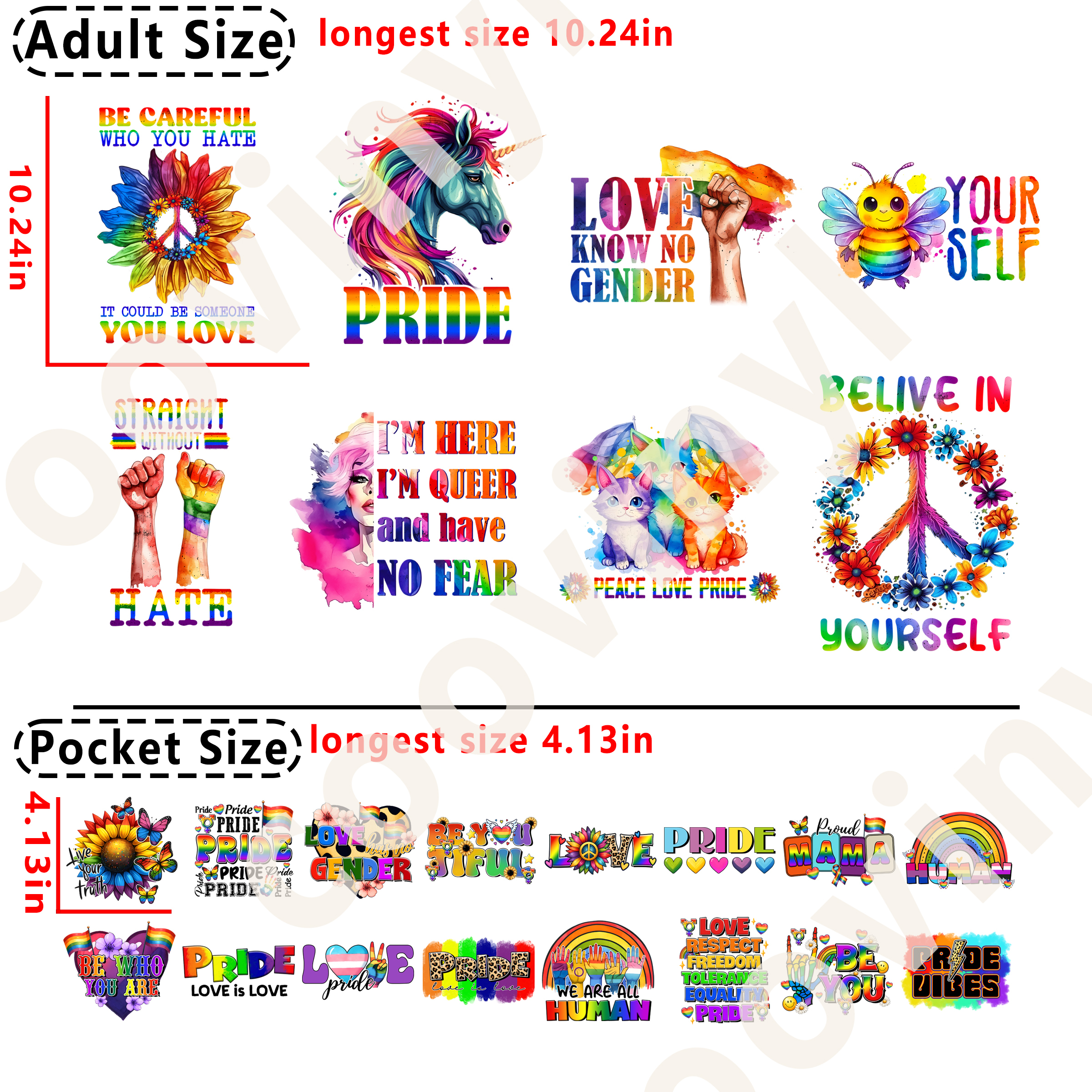 LGBTQ Pride DTF heat transfer vinyl for T-shirt hoodies