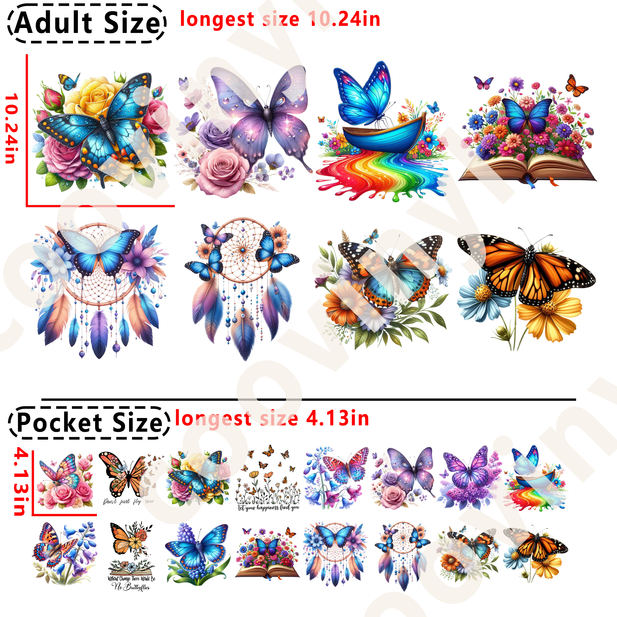 Butterfly DTF heat transfer vinyl for T-shirt hoodies