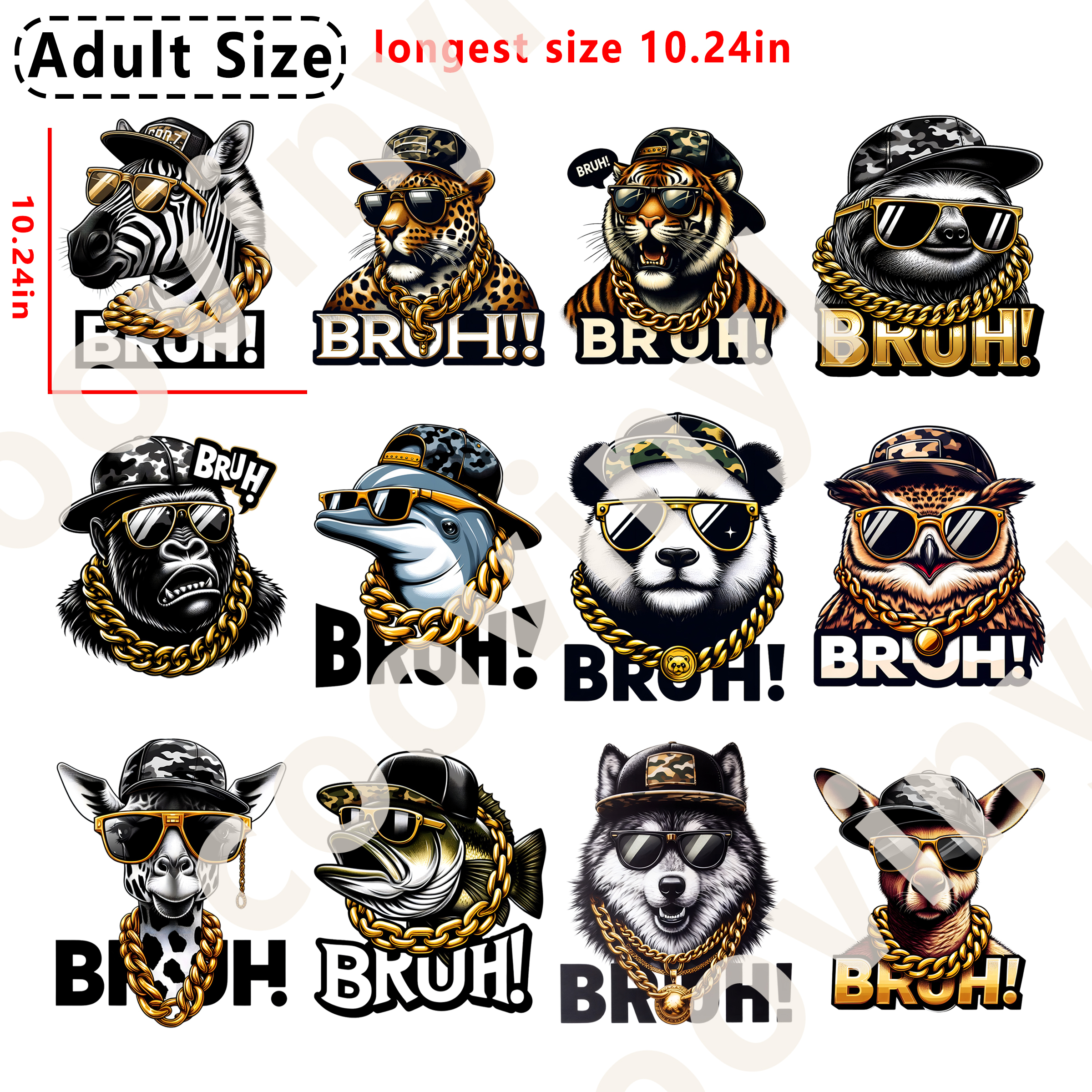 Animal DTF heat transfer vinyl for T-shirt hoodies