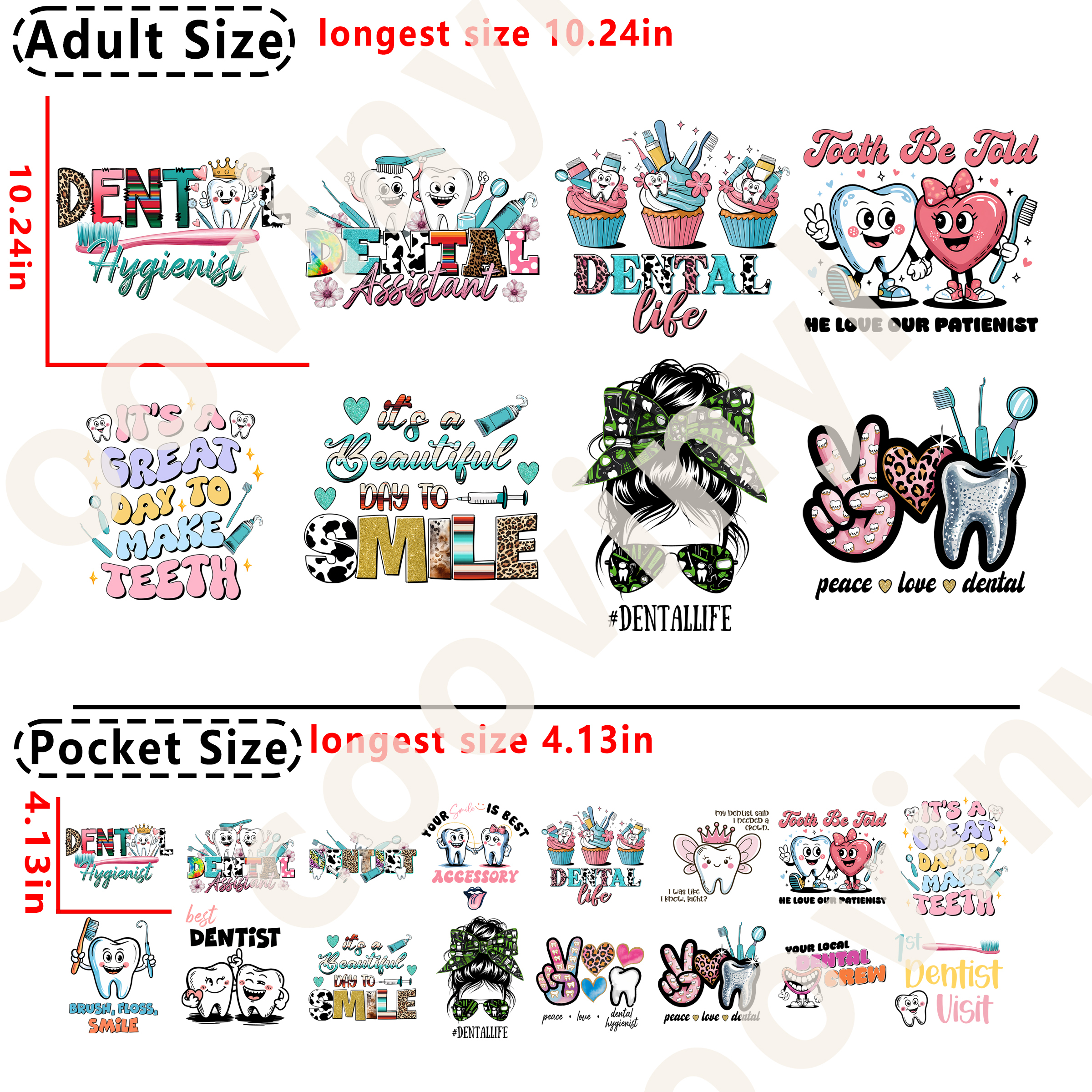 Dentist DTF heat transfer vinyl for T-shirt hoodies
