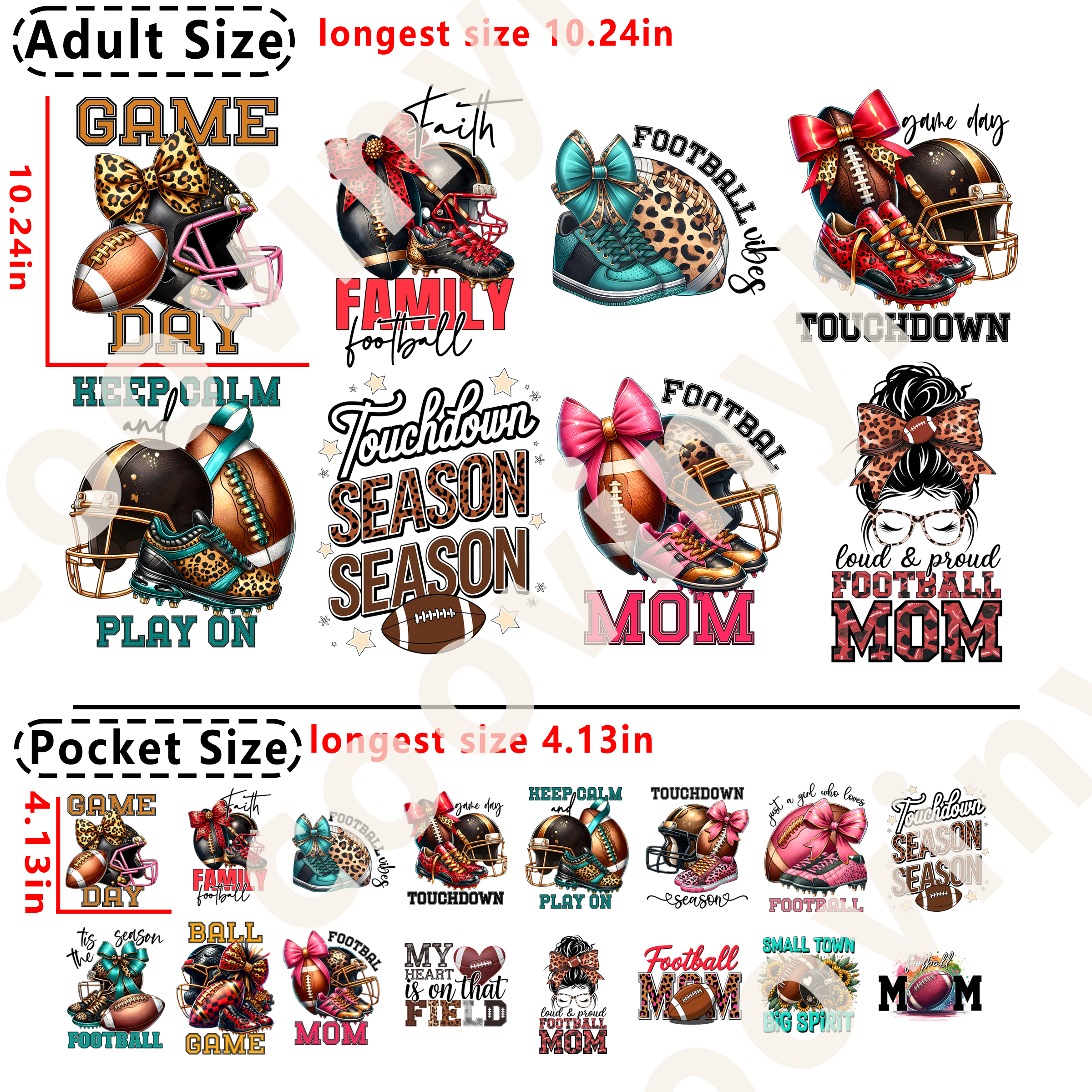 Football DTF heat transfer vinyl for T-shirt hoodies