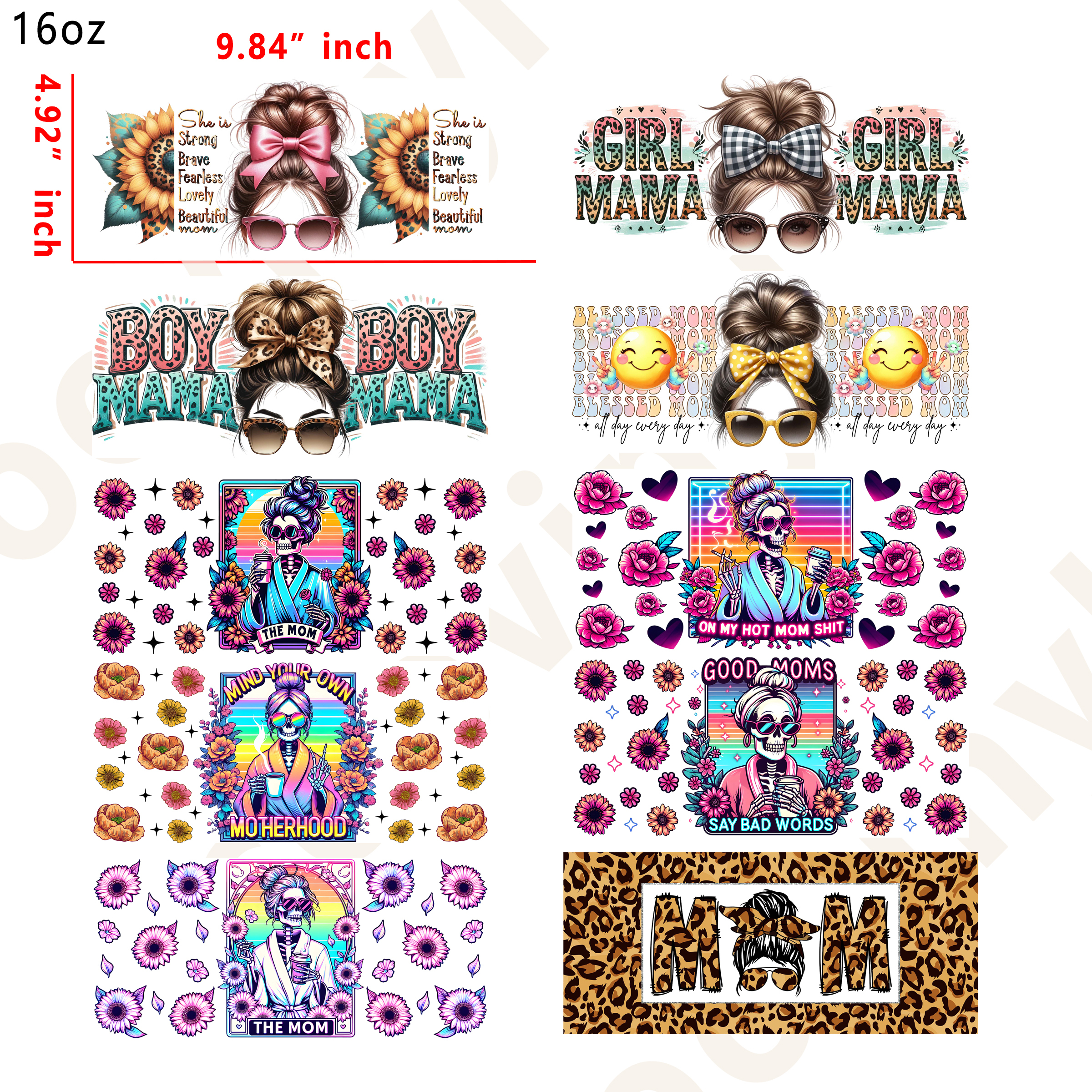 20 PCS MAMA wraps 16OZ tumbler water proof