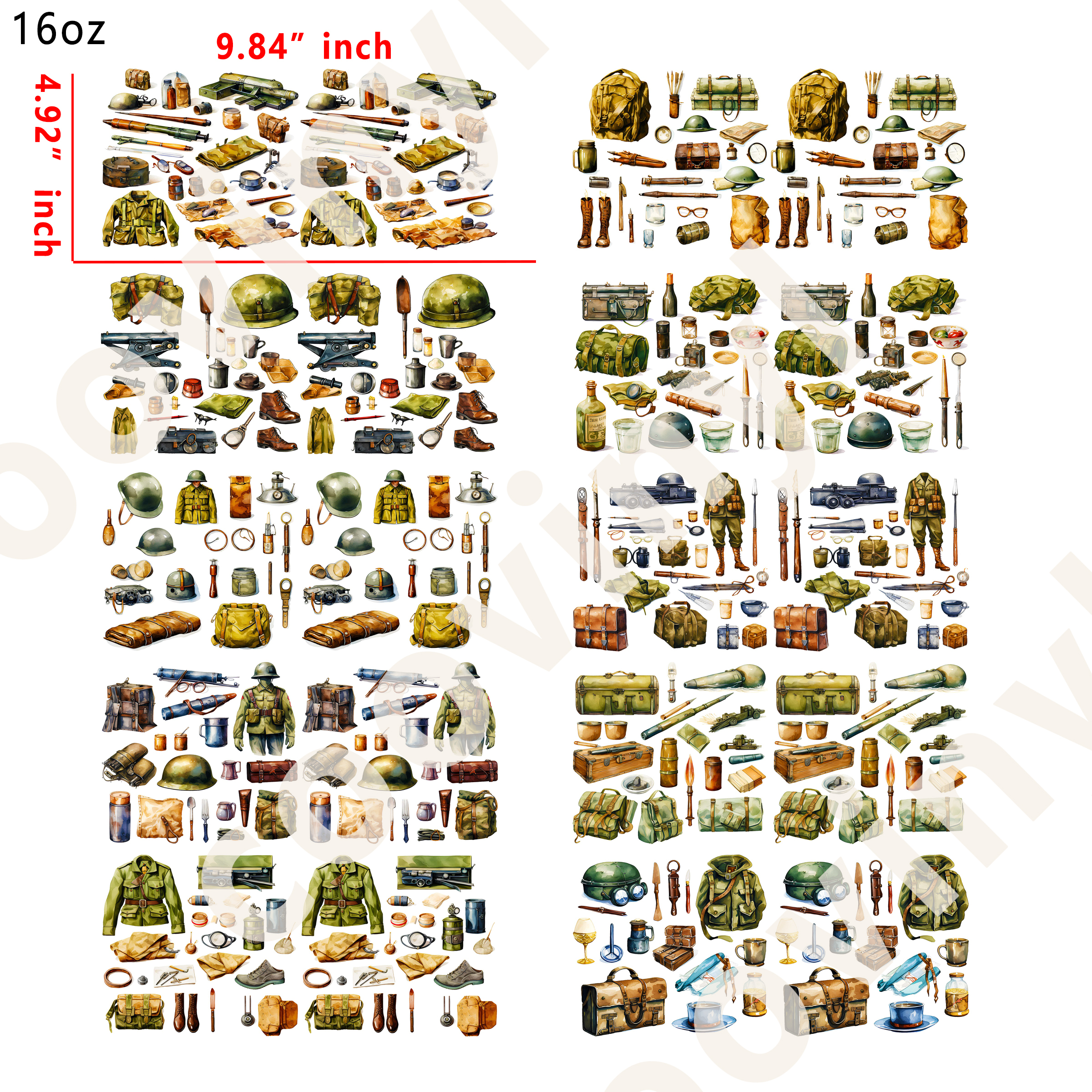 20 PCS Army cup wraps 16OZ tumbler water proof