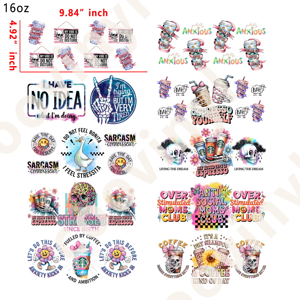 20 PCS sassy wraps 16OZ tumbler water proof