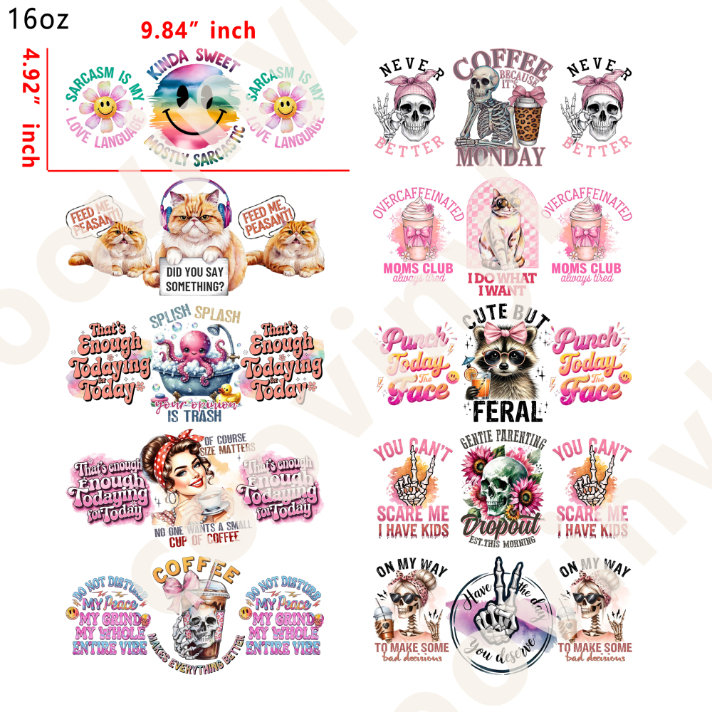 20 PCS sassy wraps 16OZ tumbler water proof