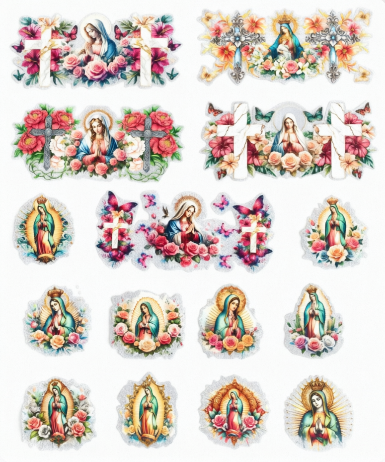 Glitter Sticker 15 PCS Christian cup wraps 16OZ tumbler  Waterproof Customized Craft Sticker Adhesive Vinyl Decal Glitter Sticker DIY Kit Ready to Use Vivid Color Strong Stickiness