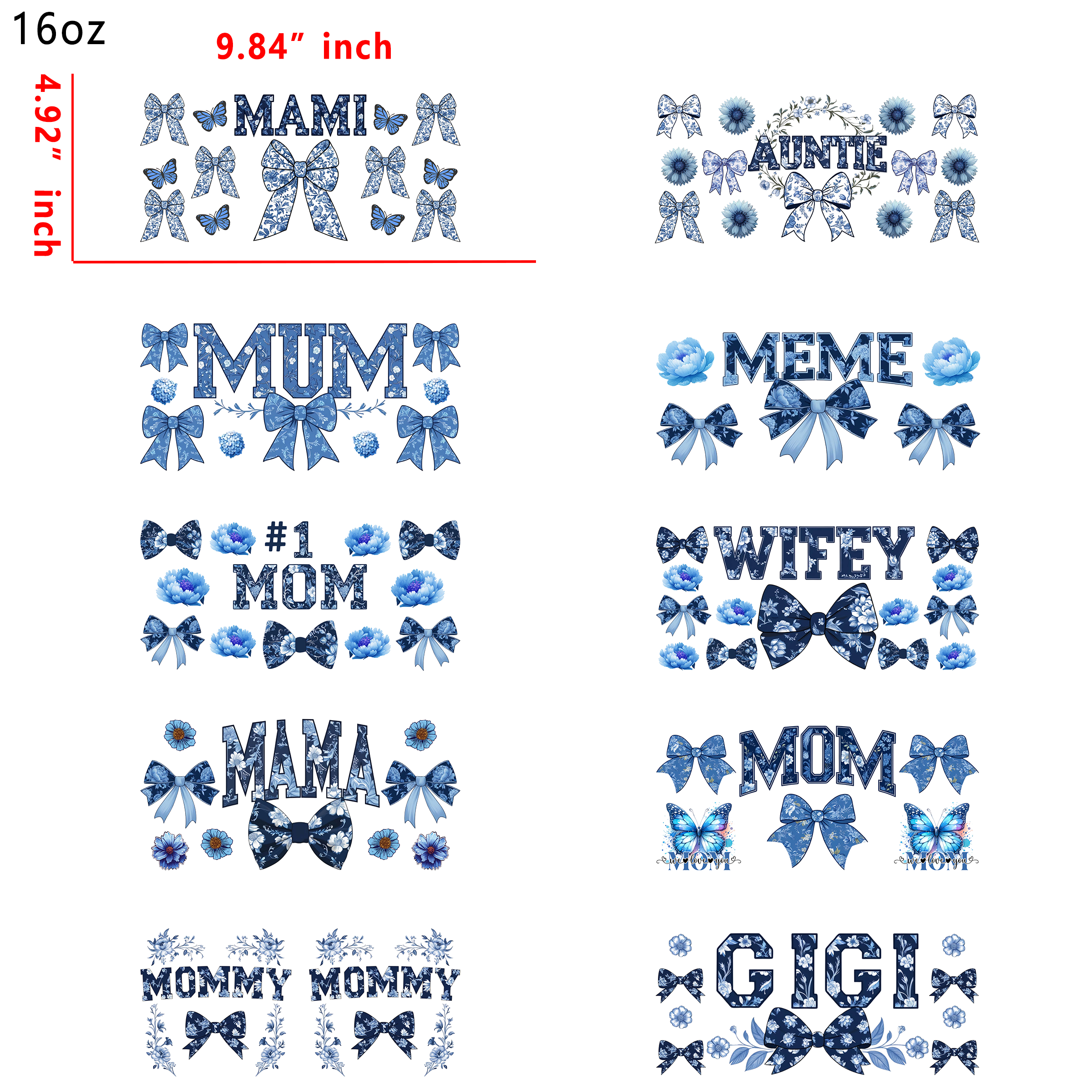 (T30) 20pcs family name 16OZ Tumbler Cup Wraps, Waterproof Fade-Resistant Decal Stickers, Vivid HD Print with Strong Adhesion, Customizable Transfers for Glass Cups, Mugs & Smooth Surfaces, DIY Art Craft Supplies