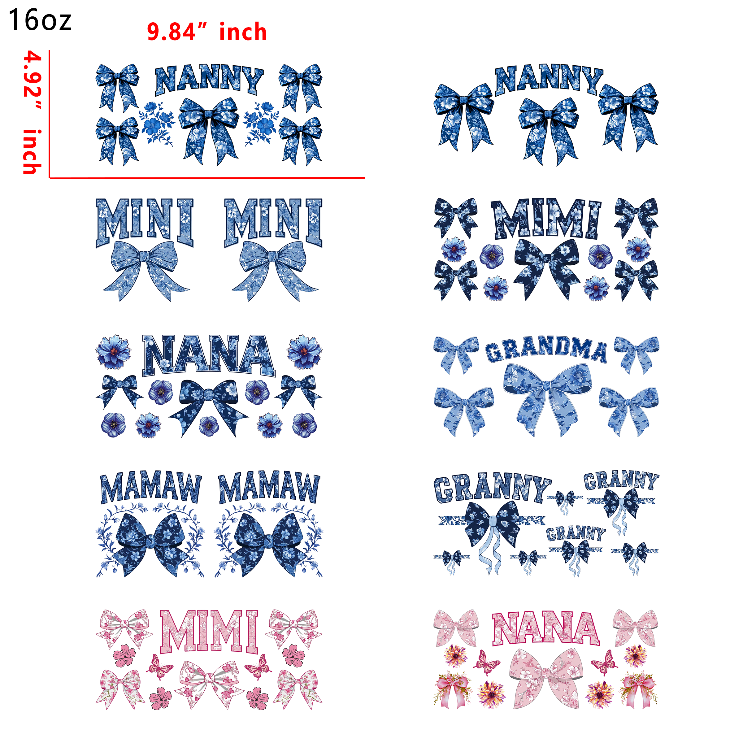 (T30) 20pcs family name 16OZ Tumbler Cup Wraps, Waterproof Fade-Resistant Decal Stickers, Vivid HD Print with Strong Adhesion, Customizable Transfers for Glass Cups, Mugs & Smooth Surfaces, DIY Art Craft Supplies