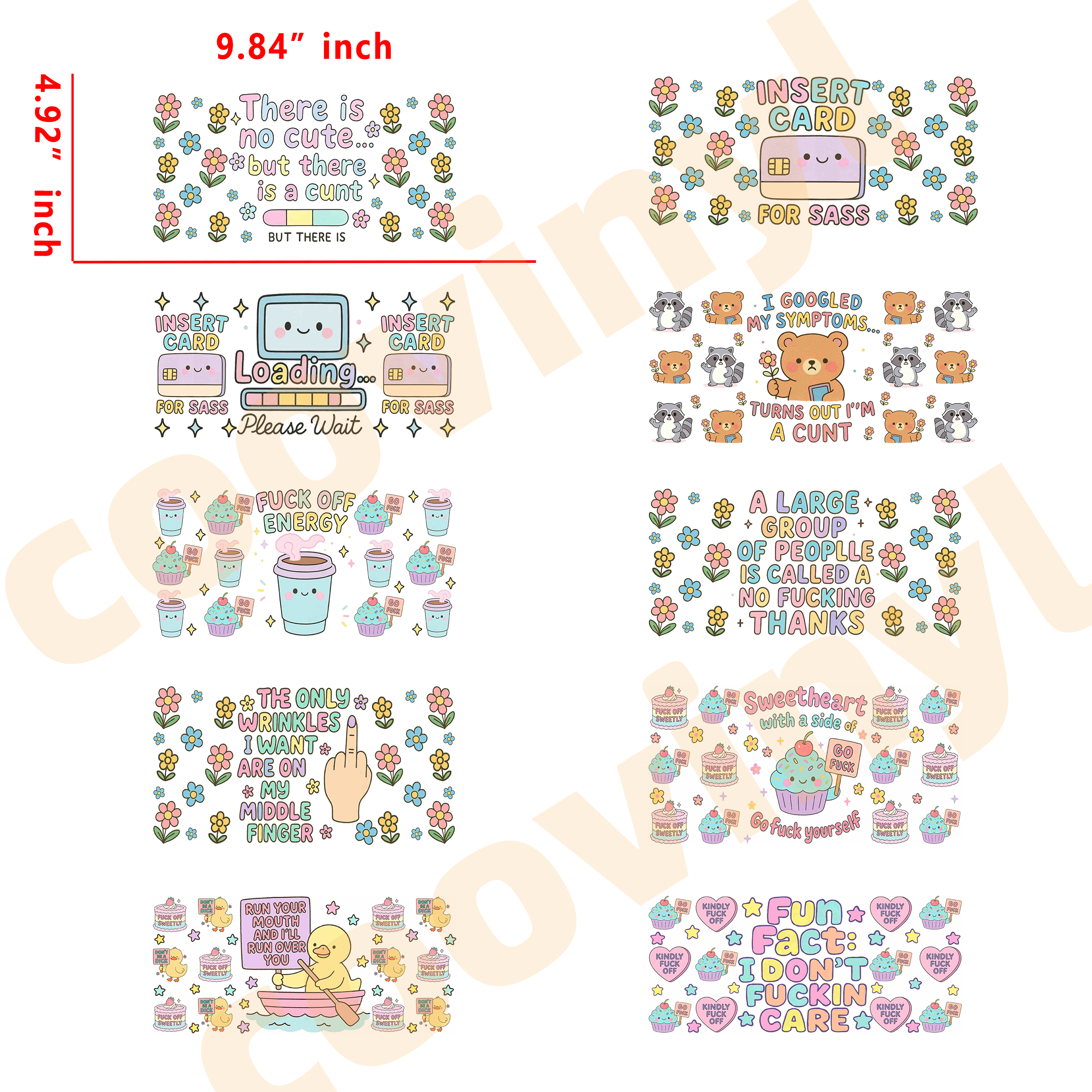 (X78) 20pcs scarstic 16OZ Tumbler Cup Wraps, Waterproof Fade-Resistant Decal Stickers, Vivid HD Print with Strong Adhesion, Customizable Transfers for Glass Cups, Mugs & Smooth Surfaces, DIY Art Craft Supplies
