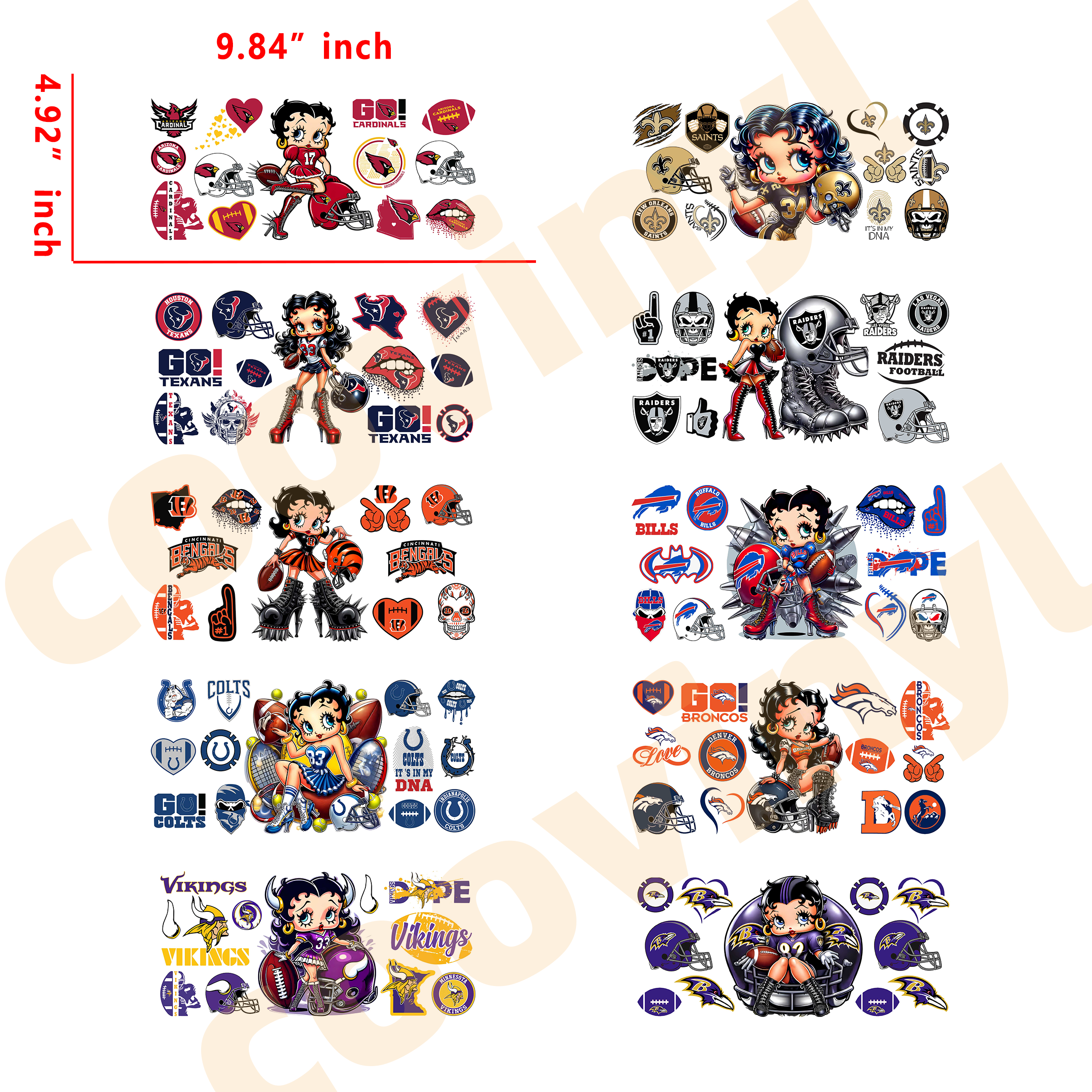 (U97) 20pcs  betty 16OZ Tumbler Cup Wraps, Waterproof Fade-Resistant Decal Stickers, Vivid HD Print with Strong Adhesion, Customizable Transfers for Glass Cups, Mugs & Smooth Surfaces, DIY Art Craft Supplies