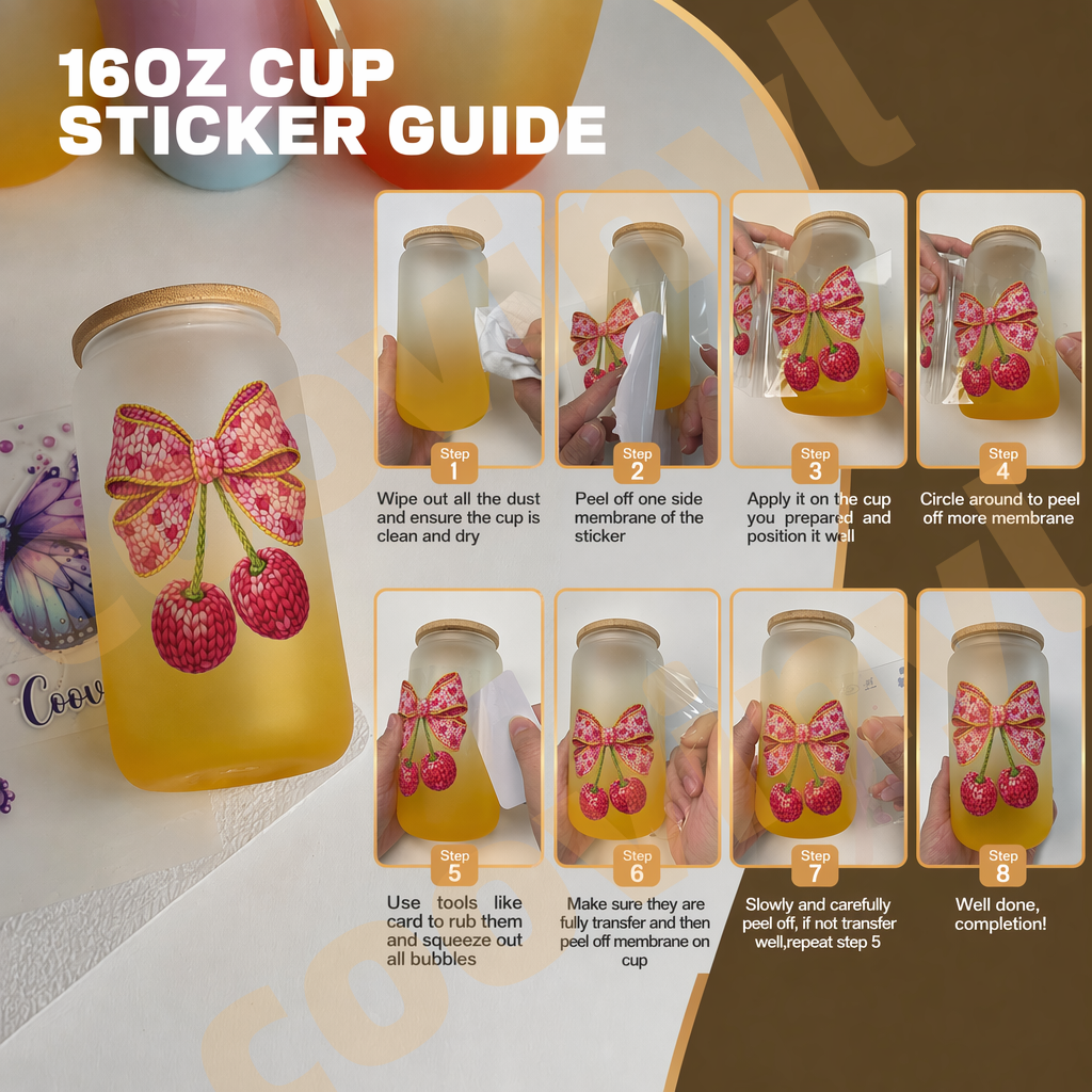 (K51) 10pcs  LIONS 16OZ Tumbler Cup Wraps, Waterproof Fade-Resistant Decal Stickers, Vivid HD Print with Strong Adhesion, Customizable Transfers for Glass Cups, Mugs & Smooth Surfaces, DIY Art Craft Supplies