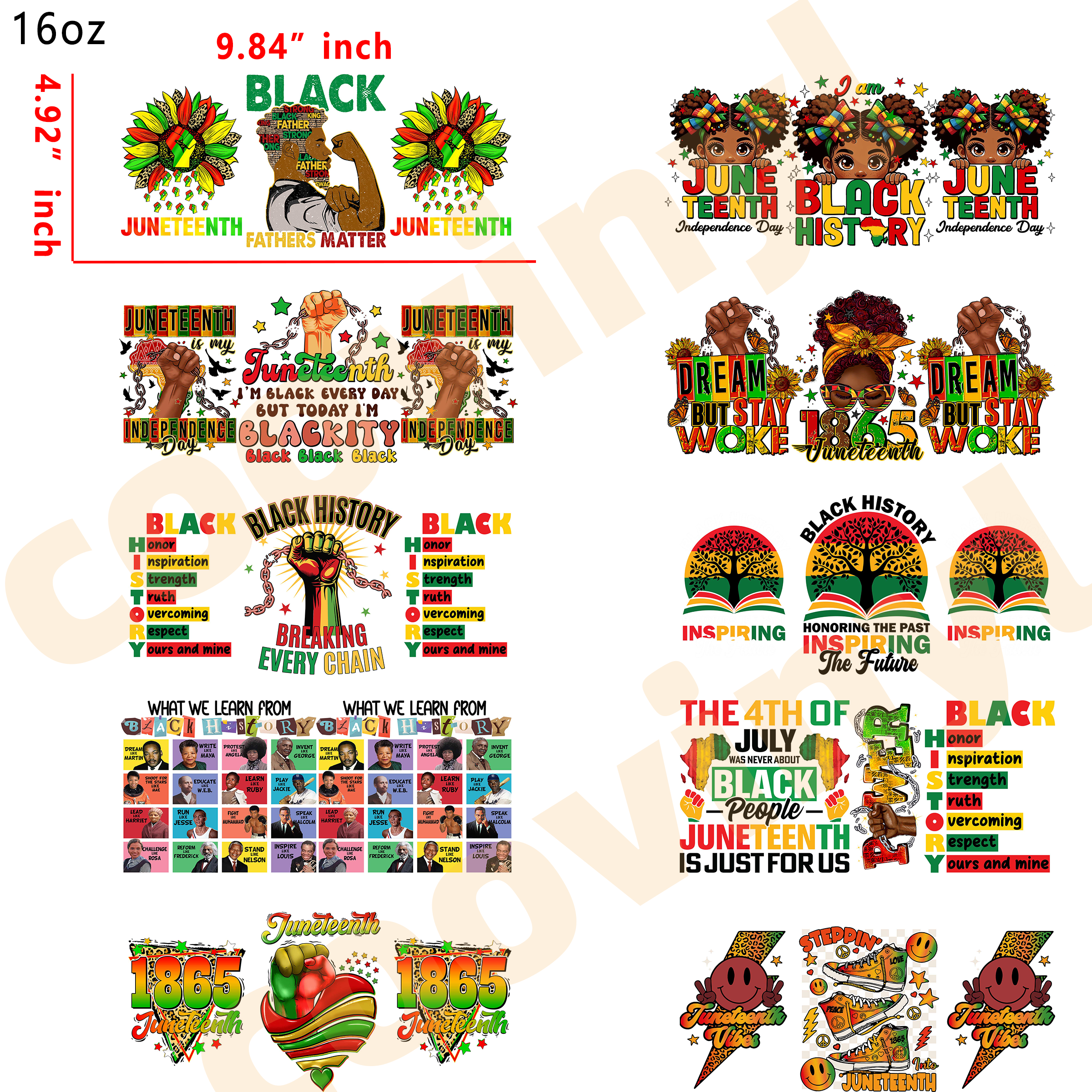 (U25) 20pcs coffee girl 16OZ Tumbler Cup Wraps, Waterproof Fade-Resistant Decal Stickers, Vivid HD Print with Strong Adhesion, Customizable Transfers for Glass Cups, Mugs & Smooth Surfaces, DIY Art Craft Supplies