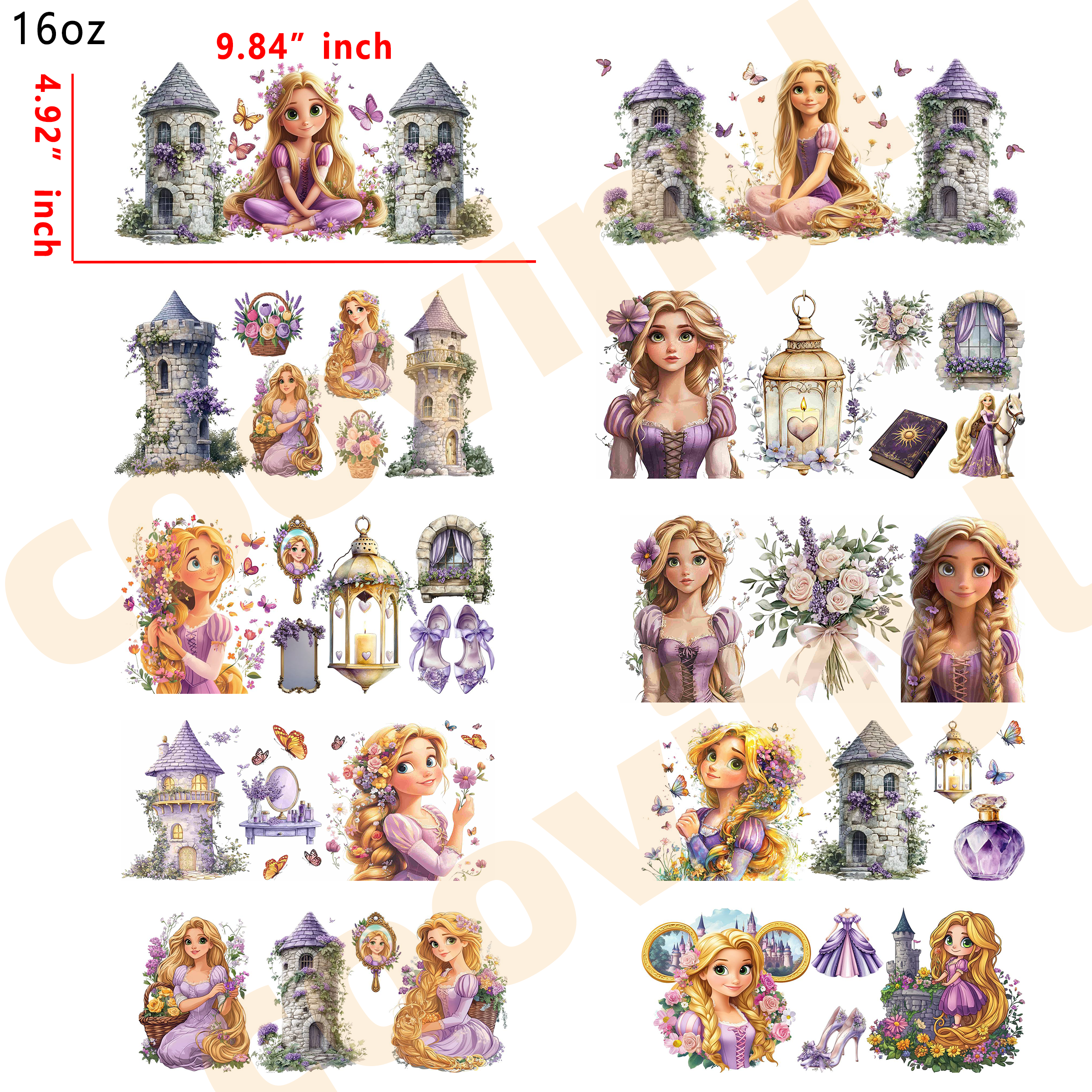 (M82) 12pcs zodiac sign 16OZ Tumbler Cup Wraps, Waterproof Fade-Resistant Decal Stickers, Vivid HD Print with Strong Adhesion, Customizable Transfers for Glass Cups, Mugs & Smooth Surfaces, DIY Art Craft Supplies