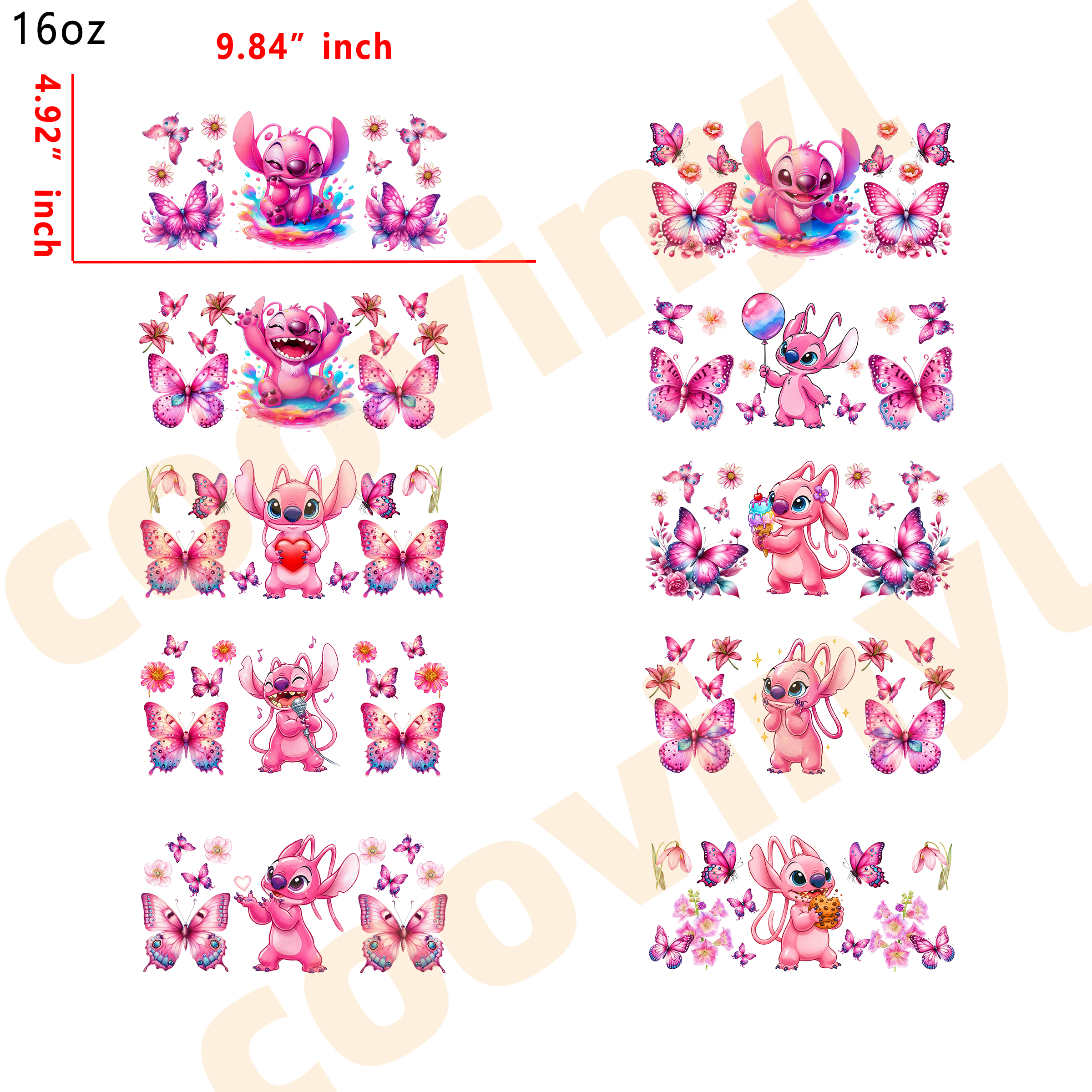 (M35) 10pcs Monroe 16OZ Tumbler Cup Wraps, Waterproof Fade-Resistant Decal Stickers, Vivid HD Print with Strong Adhesion, Customizable Transfers for Glass Cups, Mugs & Smooth Surfaces, DIY Art Craft Supplies