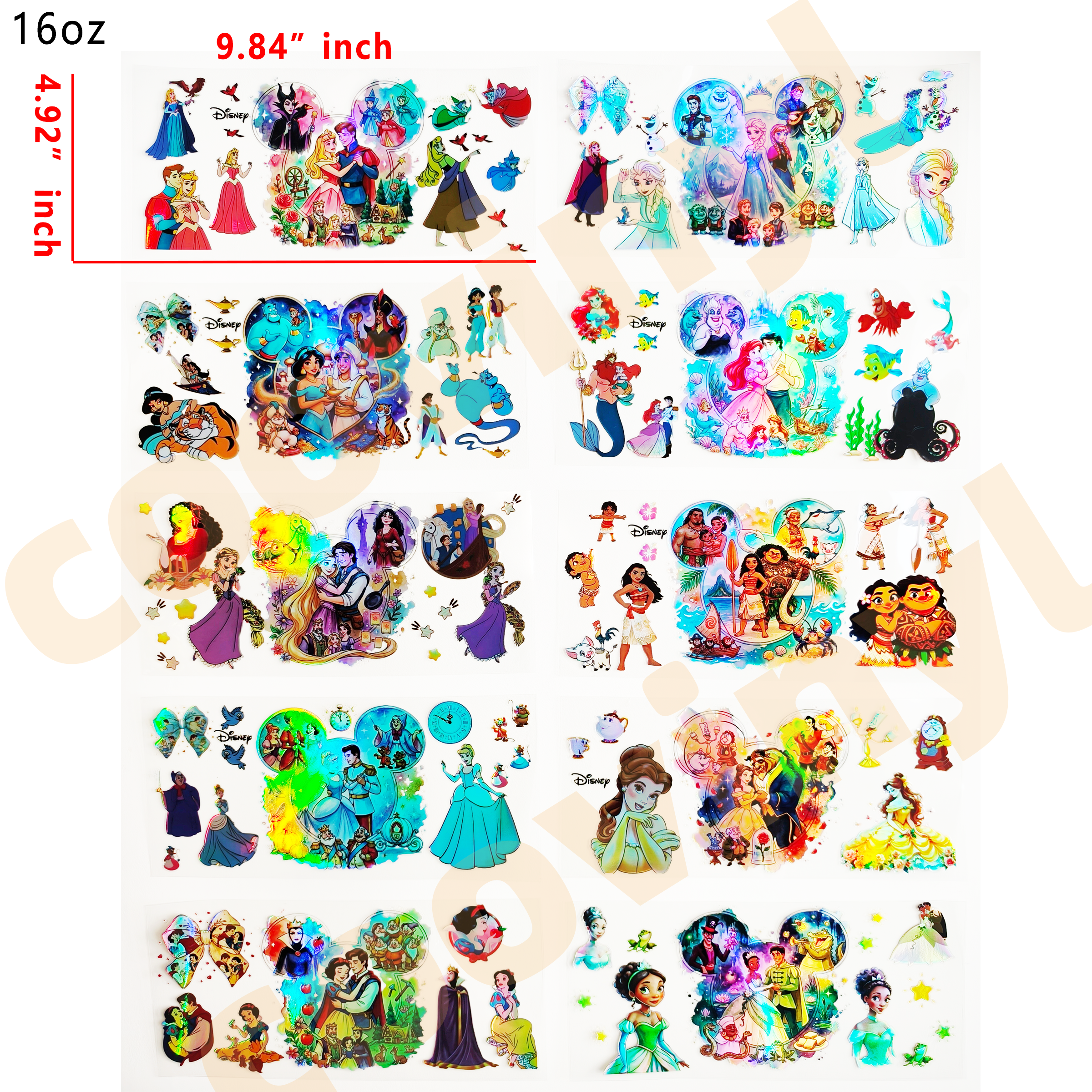 (J72) Holographic 10pcs  Cars UV DTF Cup Wraps for 16OZ tumblers Waterproof Acrylic Wraps for Cups Glasses &Smooth Objects Vivid Colors Strong Adhesion CustomizableStickers Decal Sticker Art Crafts Kit