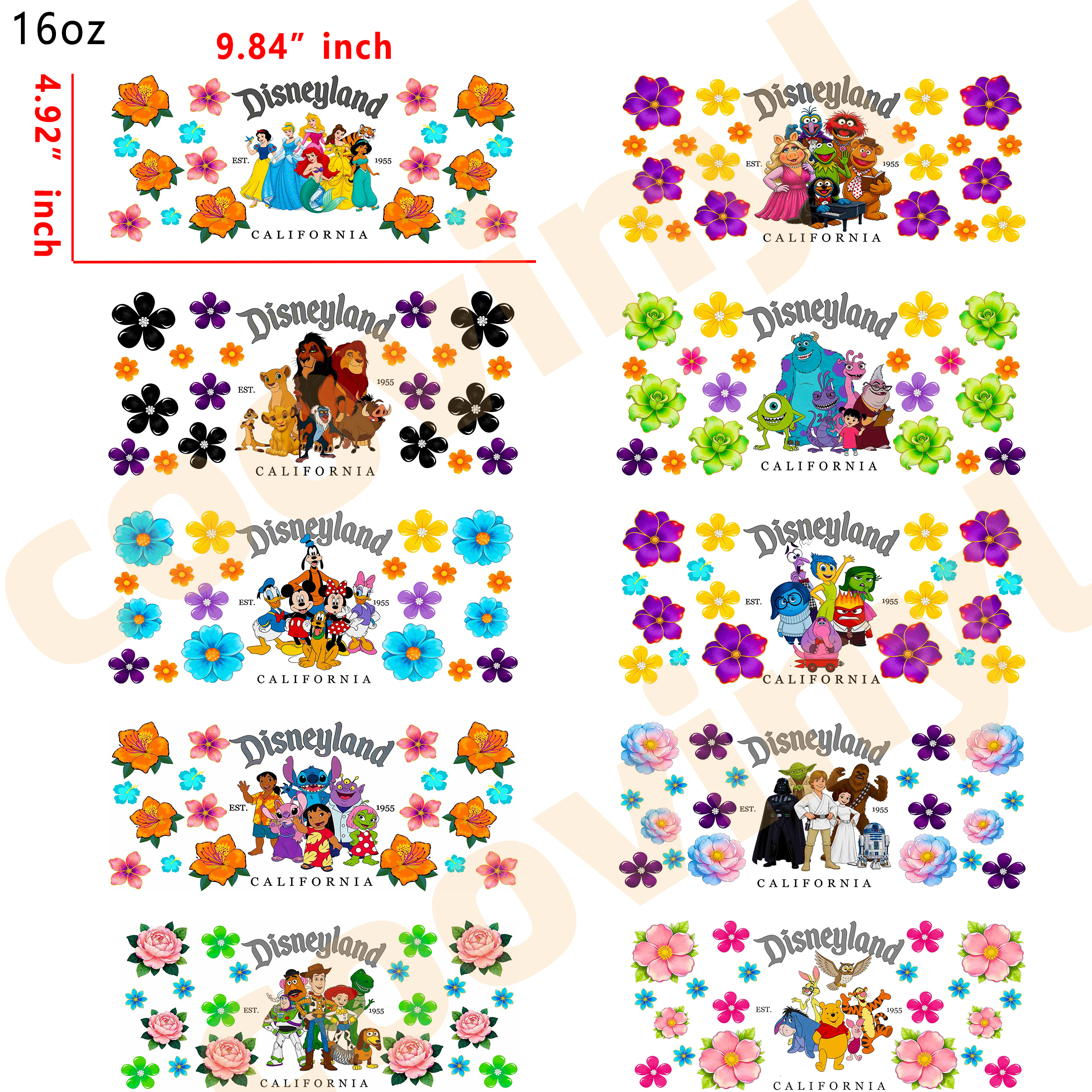 (L94)  10pcs leopard Bratz  16OZ Tumbler Cup Wraps, Waterproof Fade-Resistant Decal Stickers, Vivid HD Print with Strong Adhesion, Customizable Transfers for Glass Cups, Mugs & Smooth Surfaces, DIY Art Craft Supplies