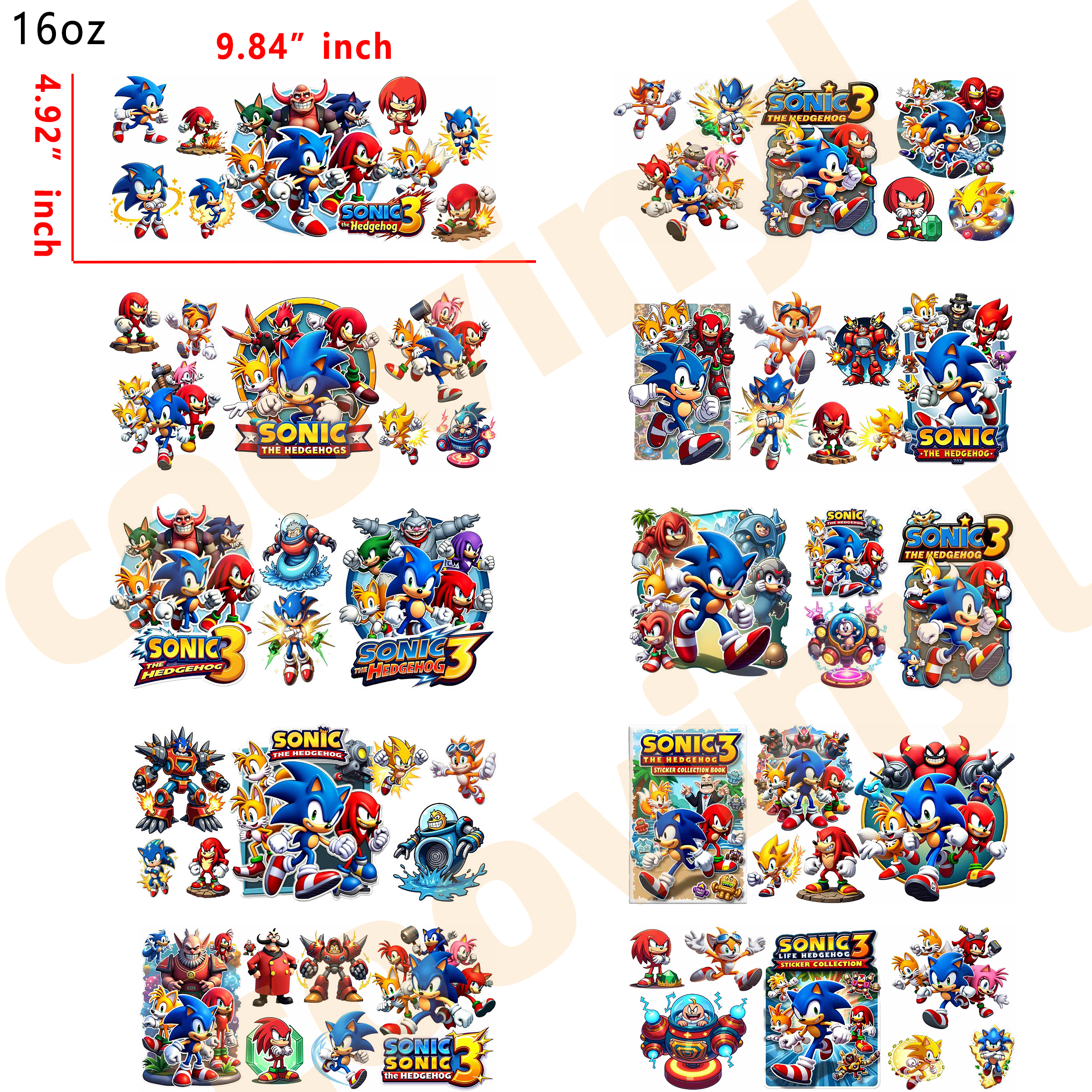(M27)  10pcs Disney character mix 16OZ Tumbler Cup Wraps, Waterproof Fade-Resistant Decal Stickers, Vivid HD Print with Strong Adhesion, Customizable Transfers for Glass Cups, Mugs & Smooth Surfaces, DIY Art Craft Supplies