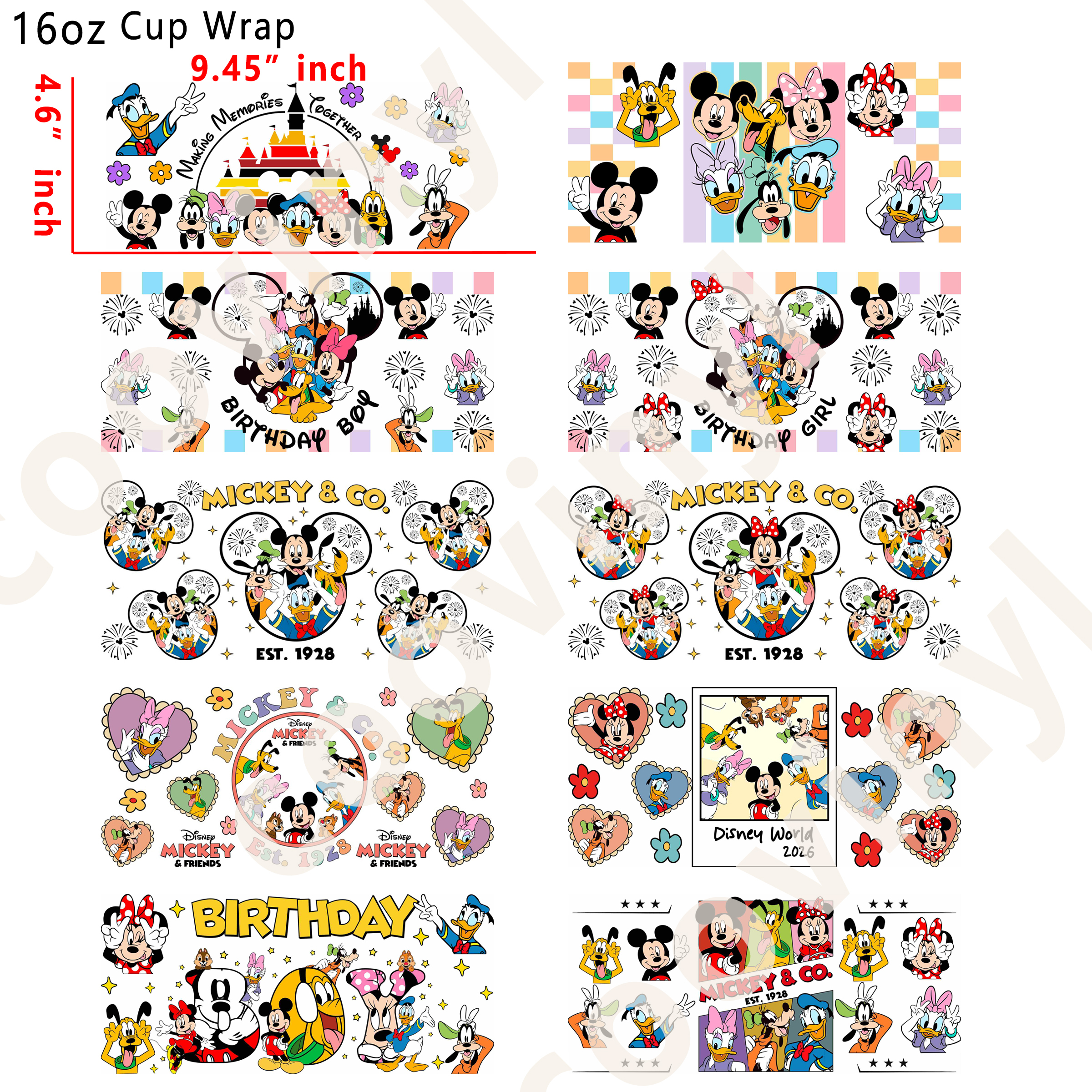 (X58)  20pcs marvel 16OZ Tumbler Cup Wraps, Waterproof Fade-Resistant Decal Stickers, Vivid HD Print with Strong Adhesion, Customizable Transfers for Glass Cups, Mugs & Smooth Surfaces, DIY Art Craft Supplies