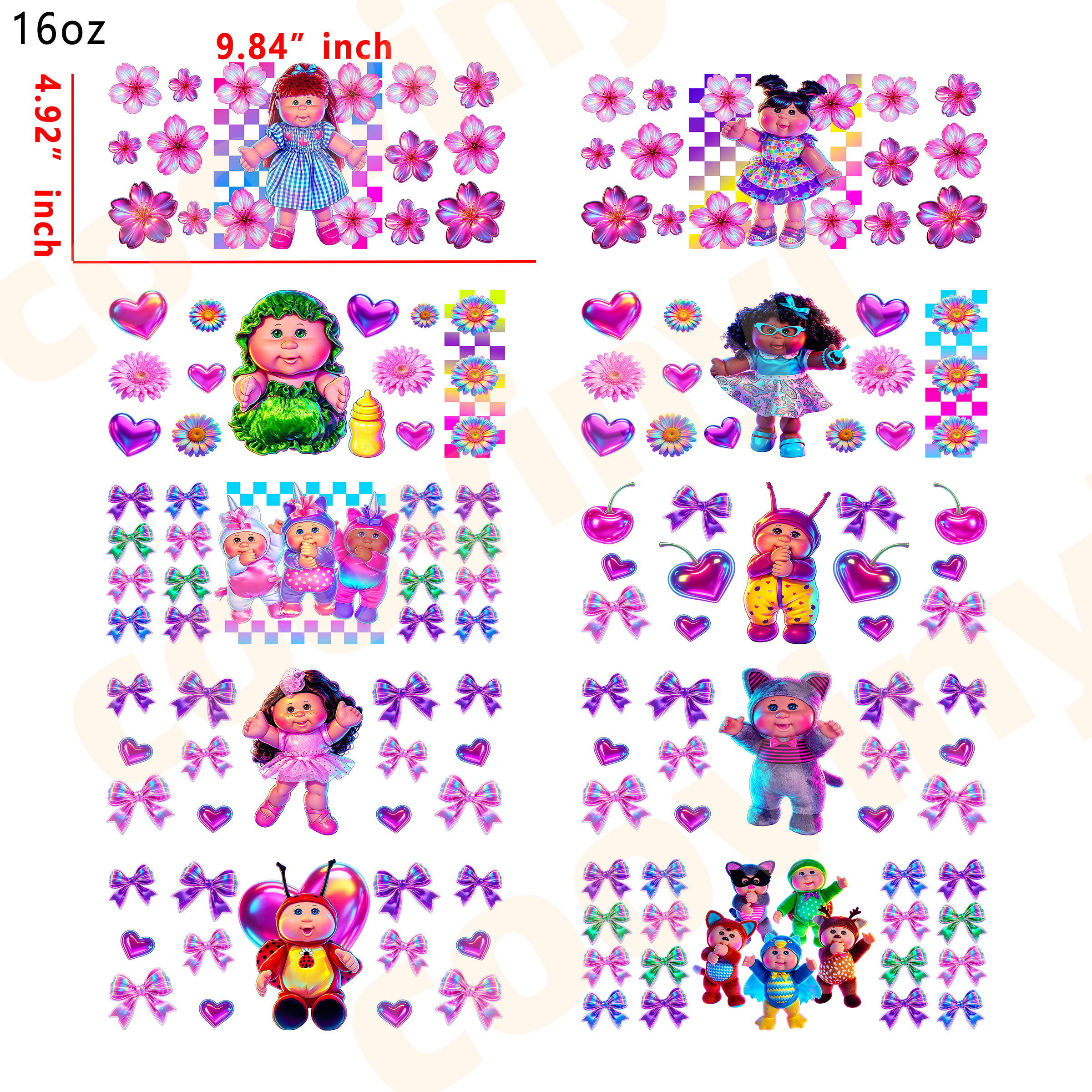 (T47)  20pcs disney besties 16OZ Tumbler Cup Wraps, Waterproof Fade-Resistant Decal Stickers, Vivid HD Print with Strong Adhesion, Customizable Transfers for Glass Cups, Mugs & Smooth Surfaces, DIY Art Craft Supplies