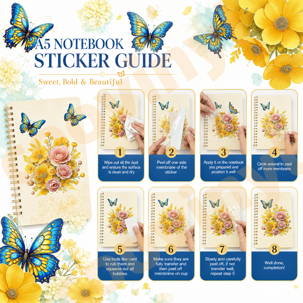 (Q85)  book 10pcs A5 Notebook Wraps, Waterproof Fade Resistant UV DTF Decal Stickers, Vivid HD Print with Strong Adhesion, Customizable Crystal Transfers for Notebooks & Smooth Surfaces, DIY Art Craft Supplies
