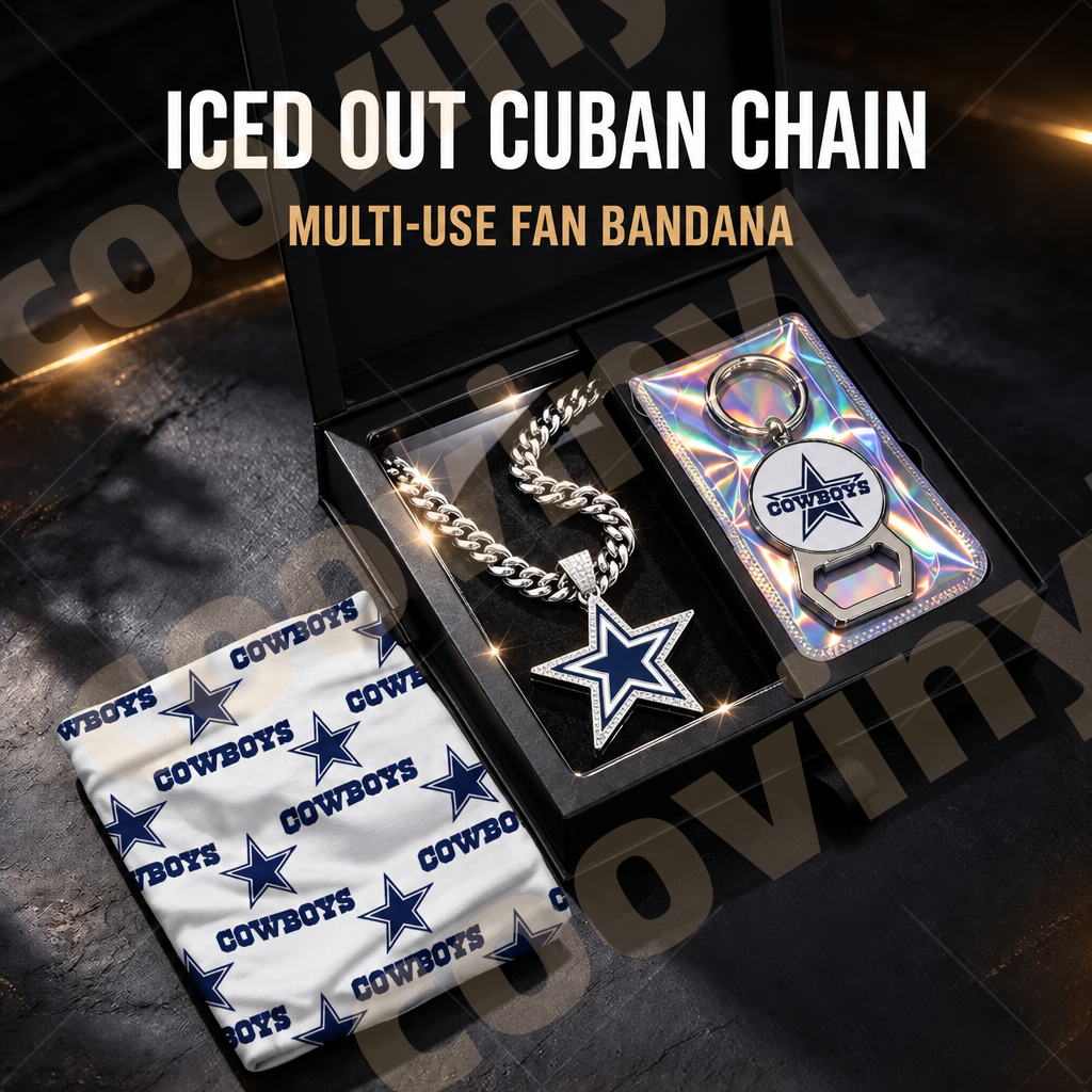 eagles sports Fan 4Pcs Gift Set | Polyester Bandana, Silver Iced Out Alloy Necklace, Zinc Alloy Bottle Opener Keychain & Pocket UV DTF Cup Wrap Crystal Sticker