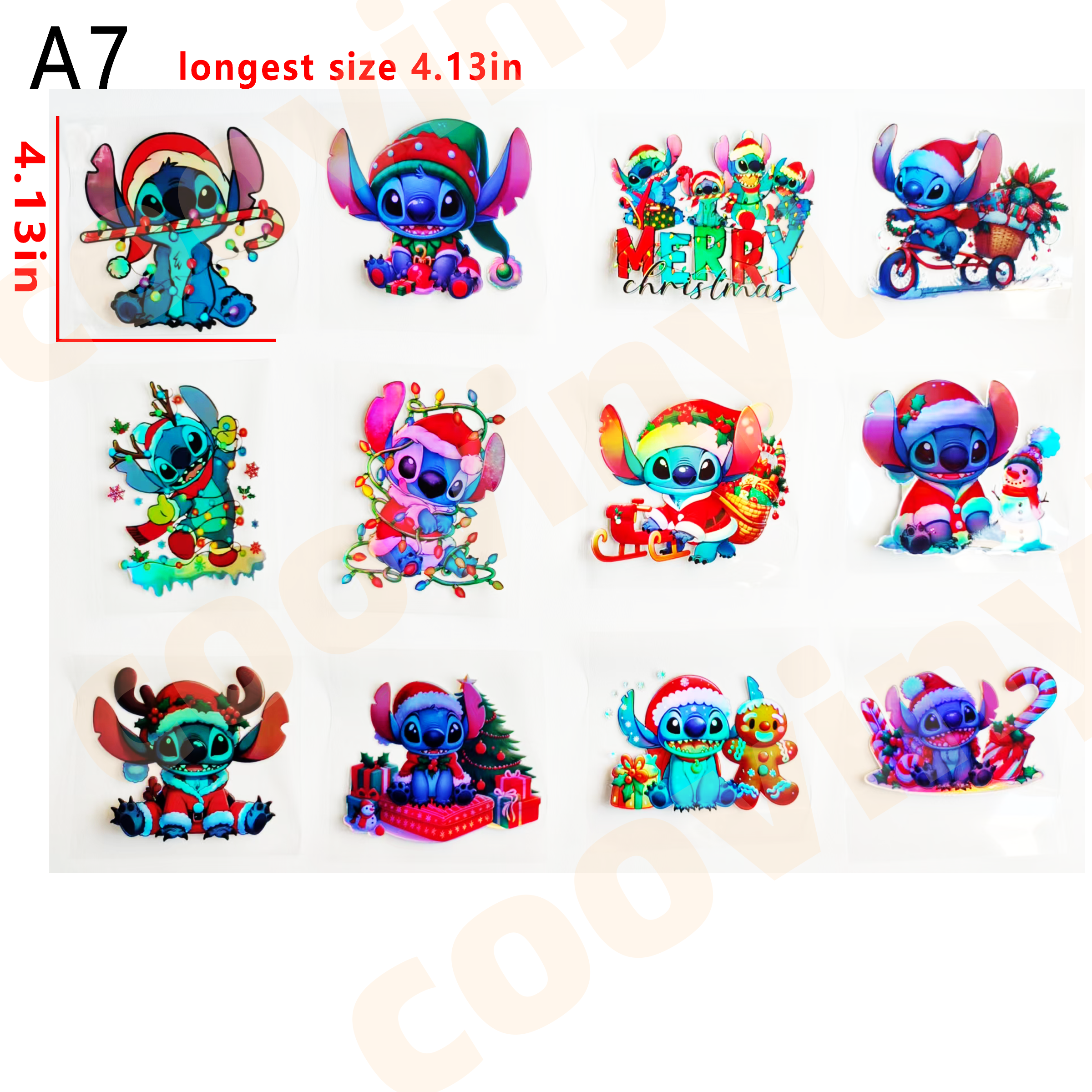 (F61) Christmas stitch 12pcs 4inch UV DTF Cup Wraps for 16OZ tumblers Waterproof Acrylic Wraps for Cups Glasses &Smooth Objects Vivid Colors Strong Adhesion CustomizableStickers Decal Sticker Art Crafts Kit