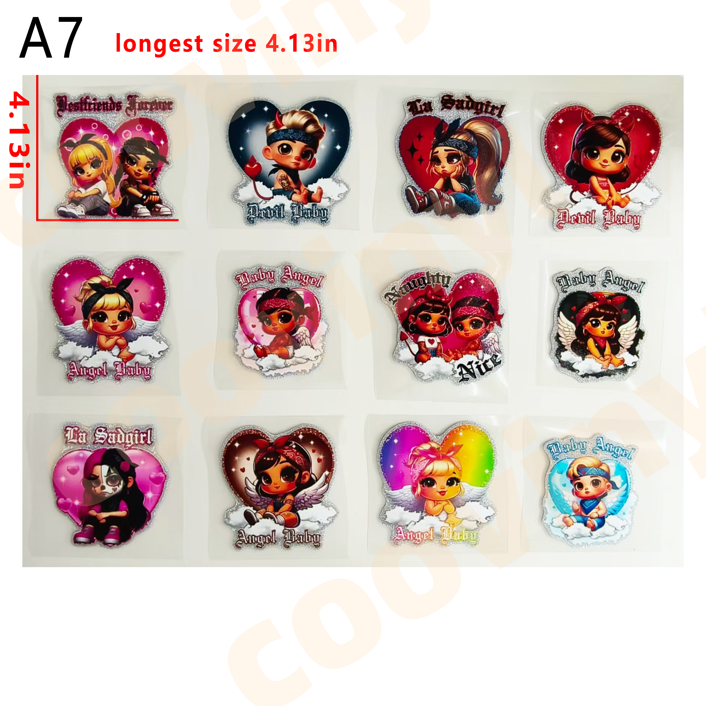 （G80) 12 PCS Latino cup wraps 16OZ tumbler  Waterproof Customized Craft Sticker Adhesive Vinyl Decal Glitter Sticker DIY Kit Ready to Use Vivid Color Strong Stickiness
